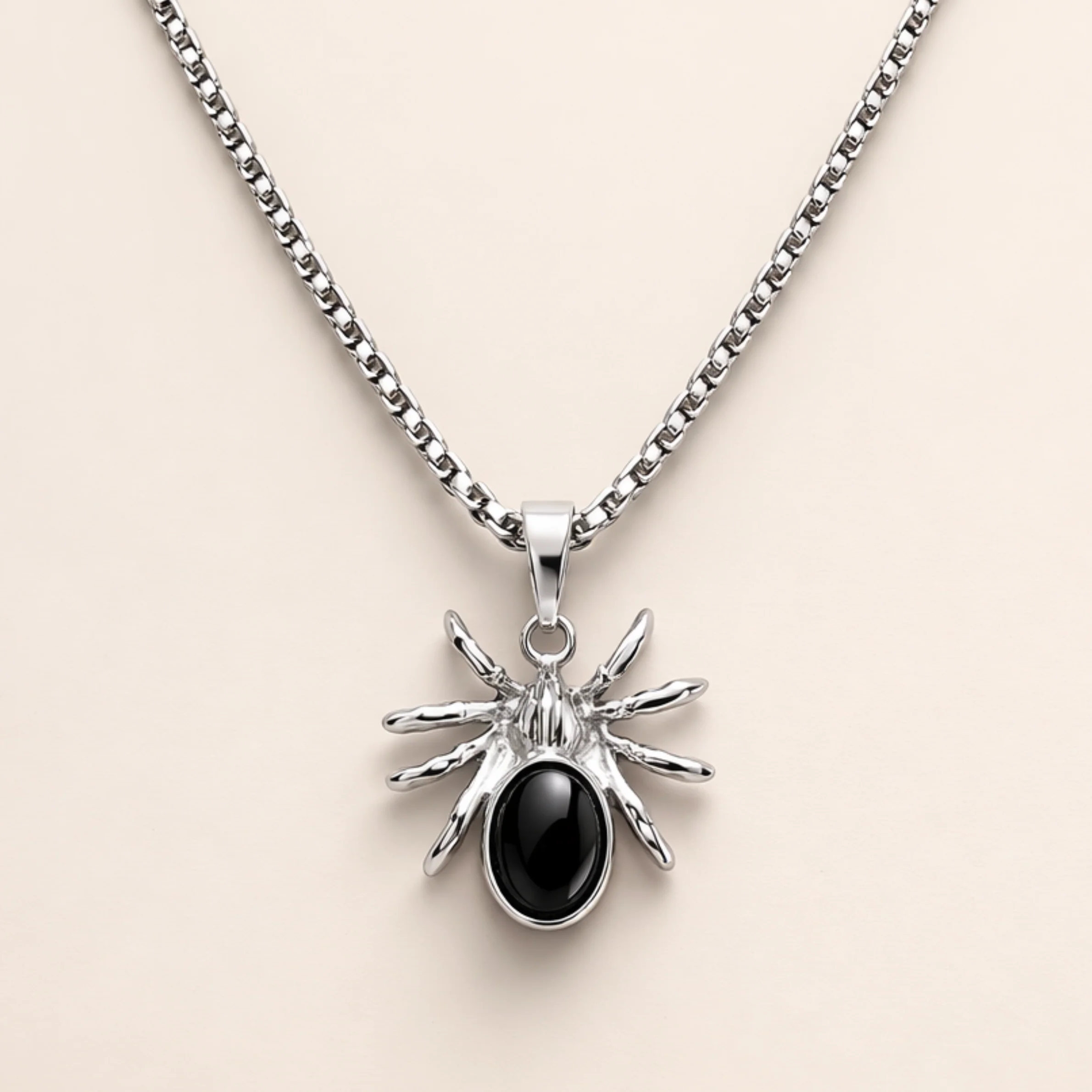 Men - Midnight Arachnid Pendant Necklace - Image 3