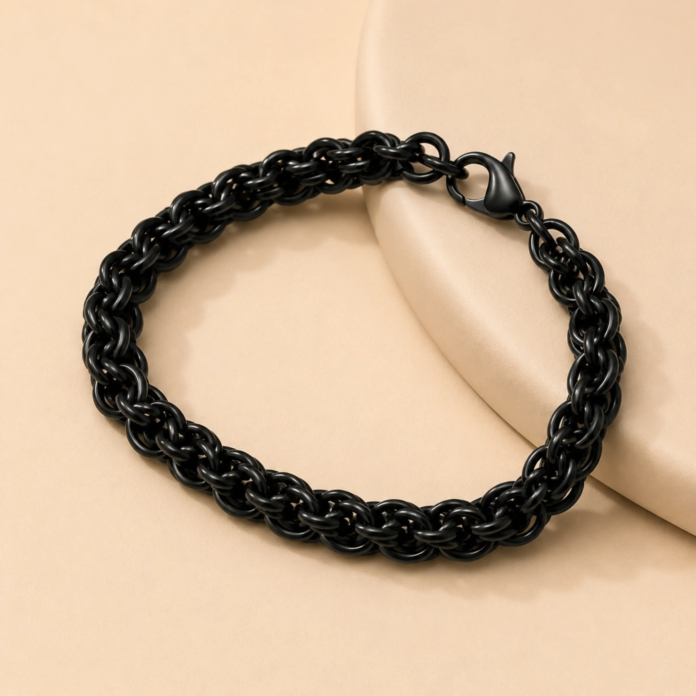 Men - Obsidian Chain Bracelet - Image 2
