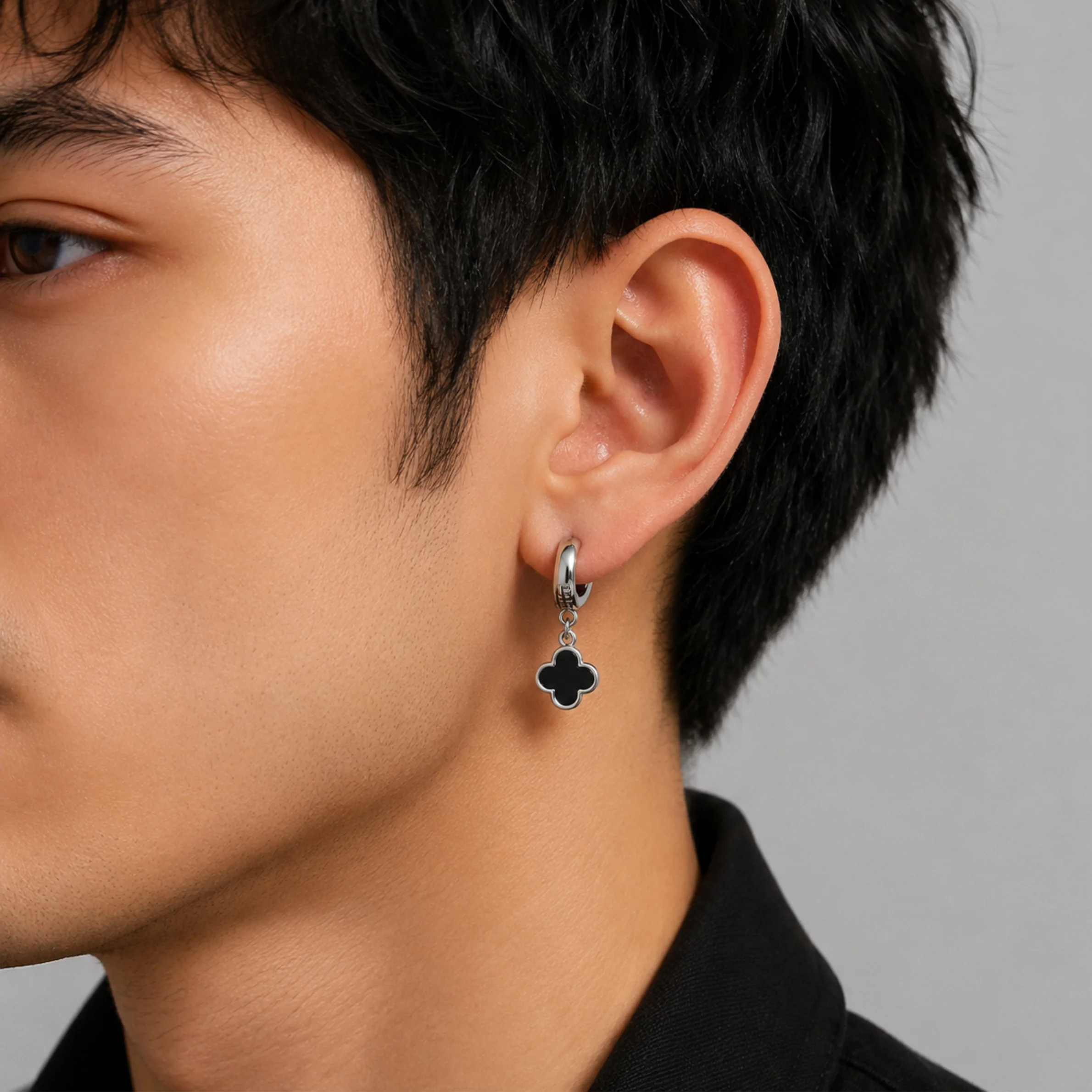 Men- Obsidian Charm Earring - Image 3