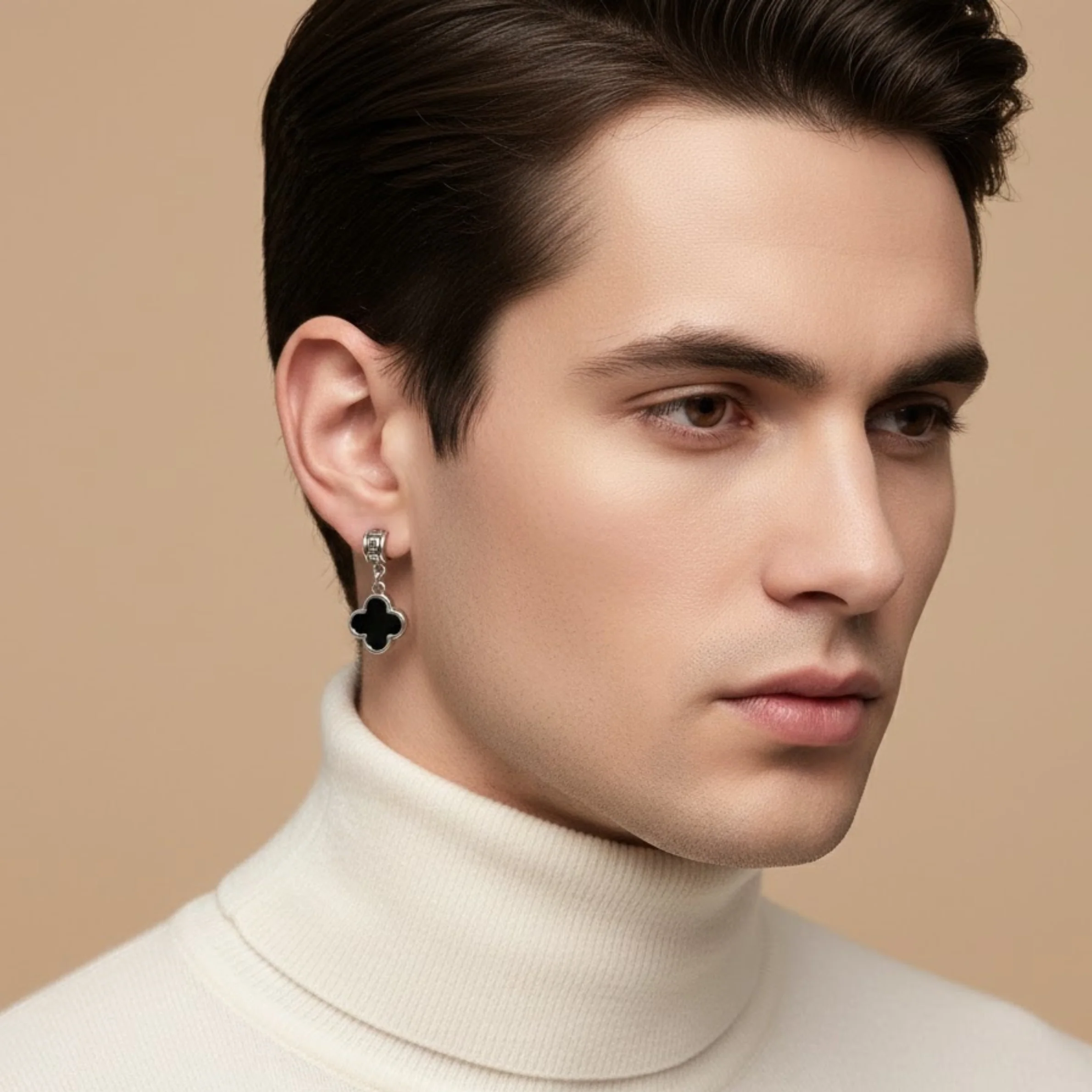 Men- Obsidian Charm Earring - Image 5