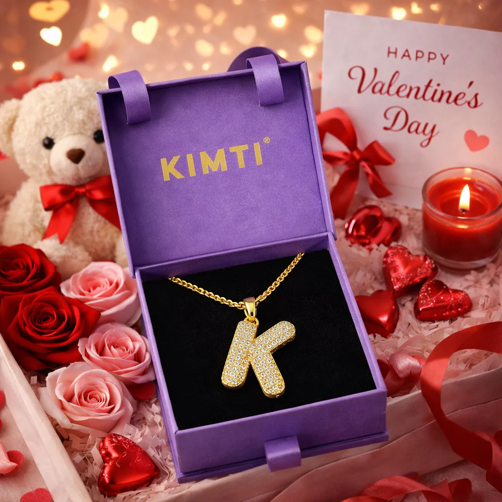 Minimal 18K Gold Plated K Letter Necklace - Image 2
