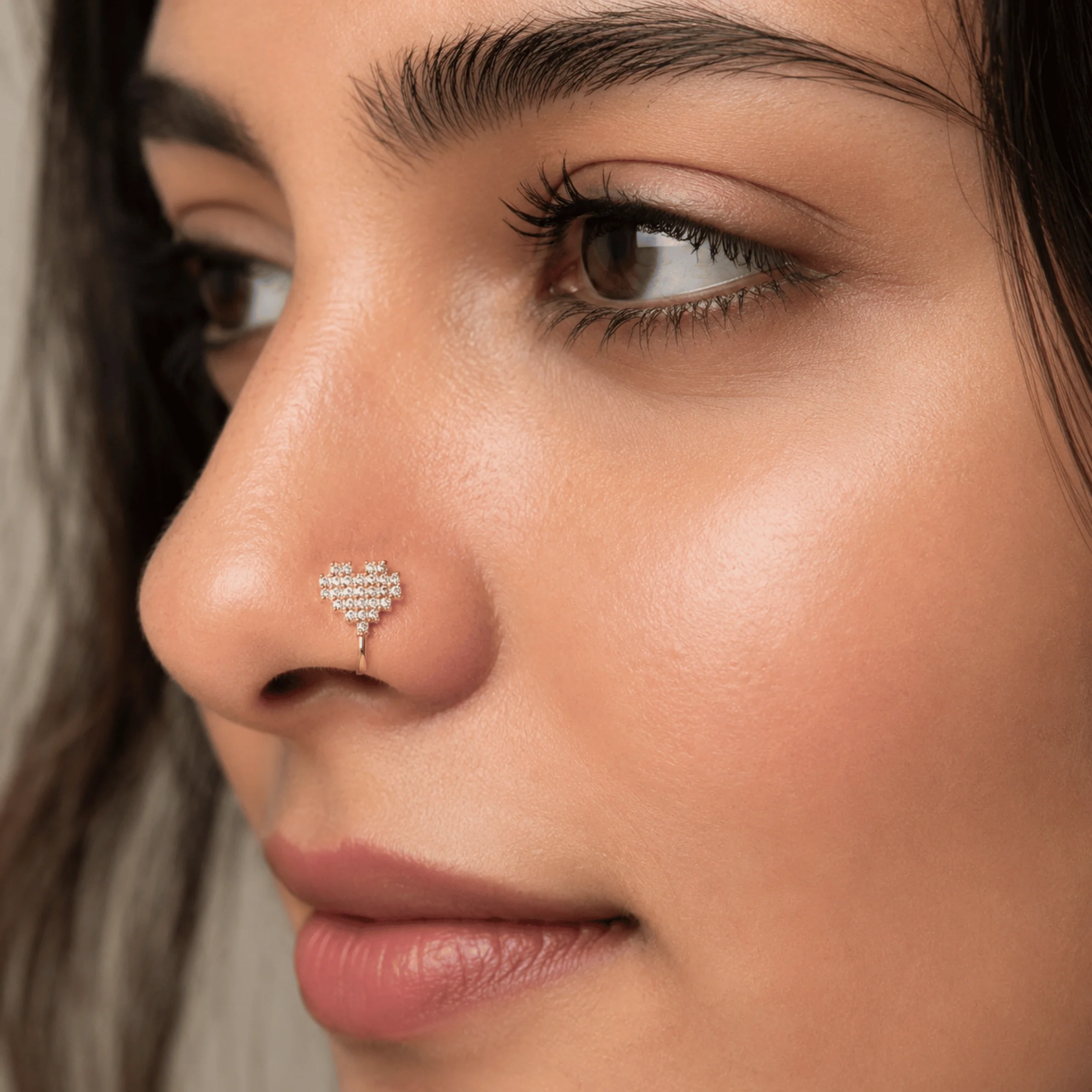 Minimal Heart Nose Pin - Image 2