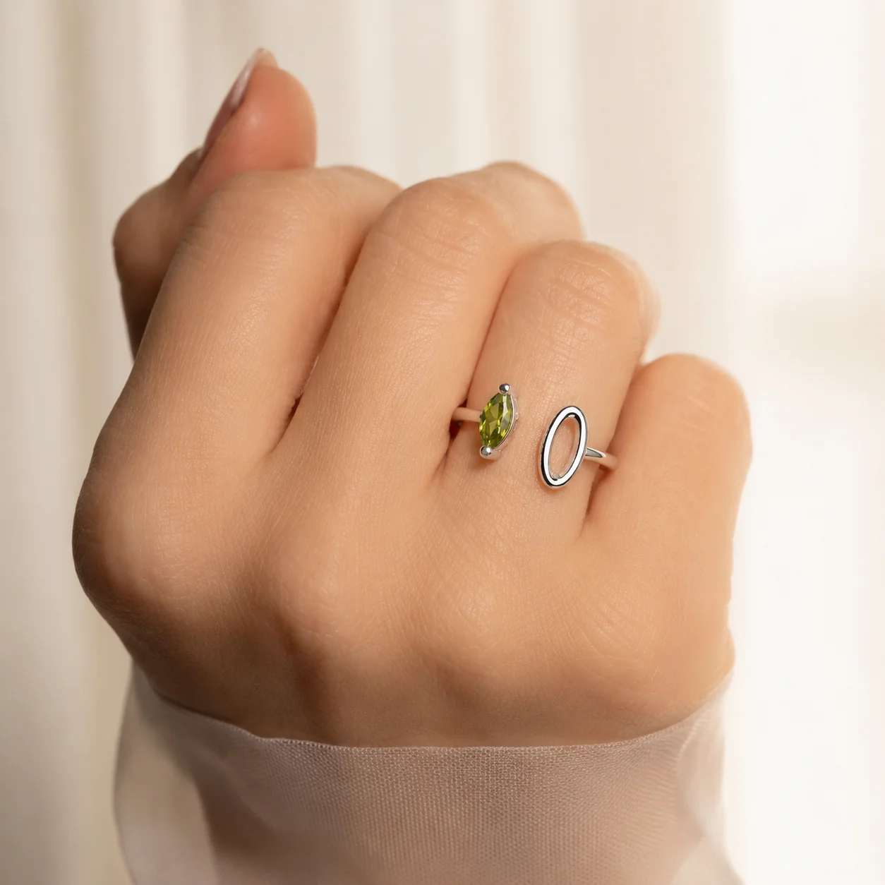 Modern Minimalist Marquise Stone Ring - Image 2