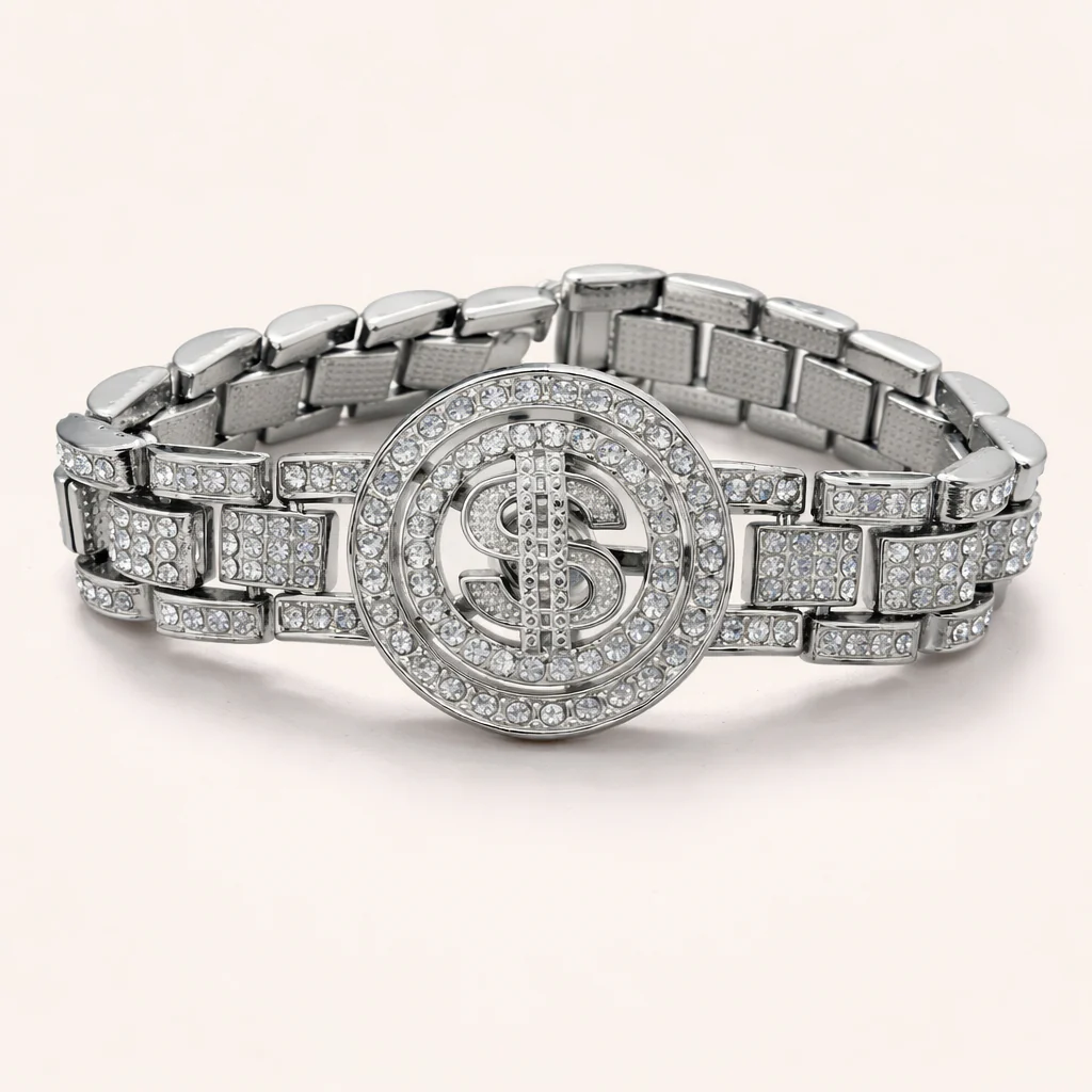 Money Icon Crystal Bracelet