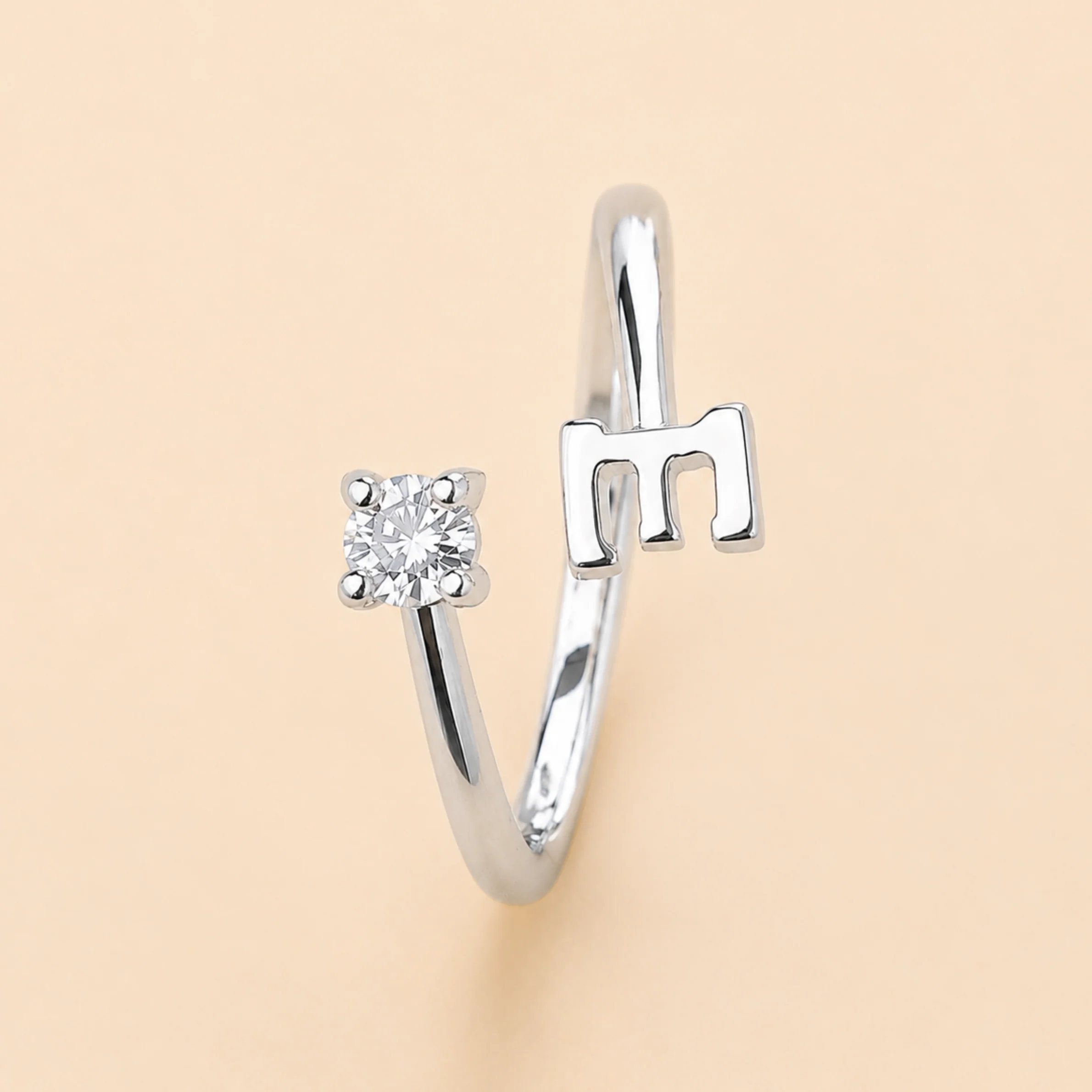 Monogram E Crystal Band Ring
