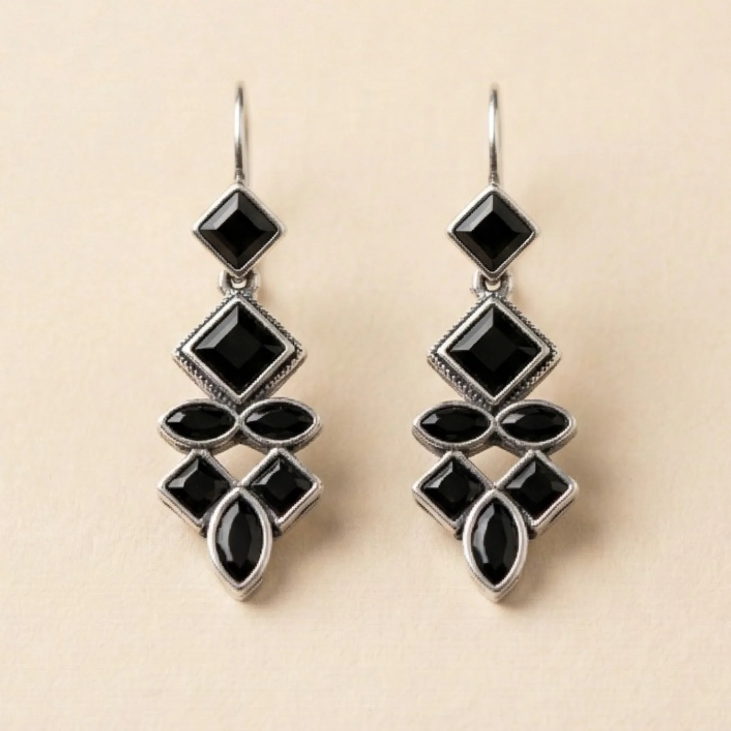 Noir Royale Statement Oxidised Earrings