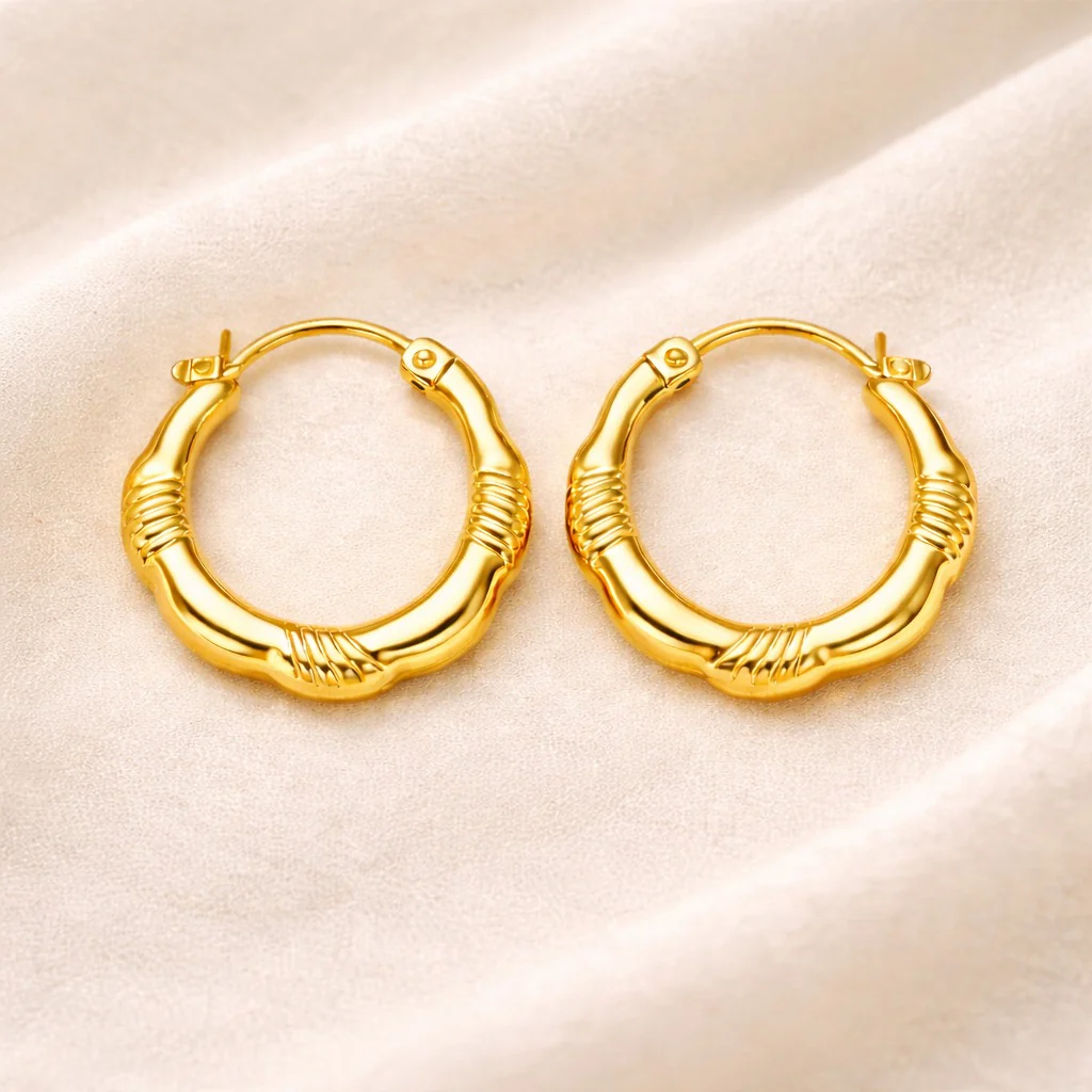 18K Gold Plated Noira Luxe Hoops Earrings