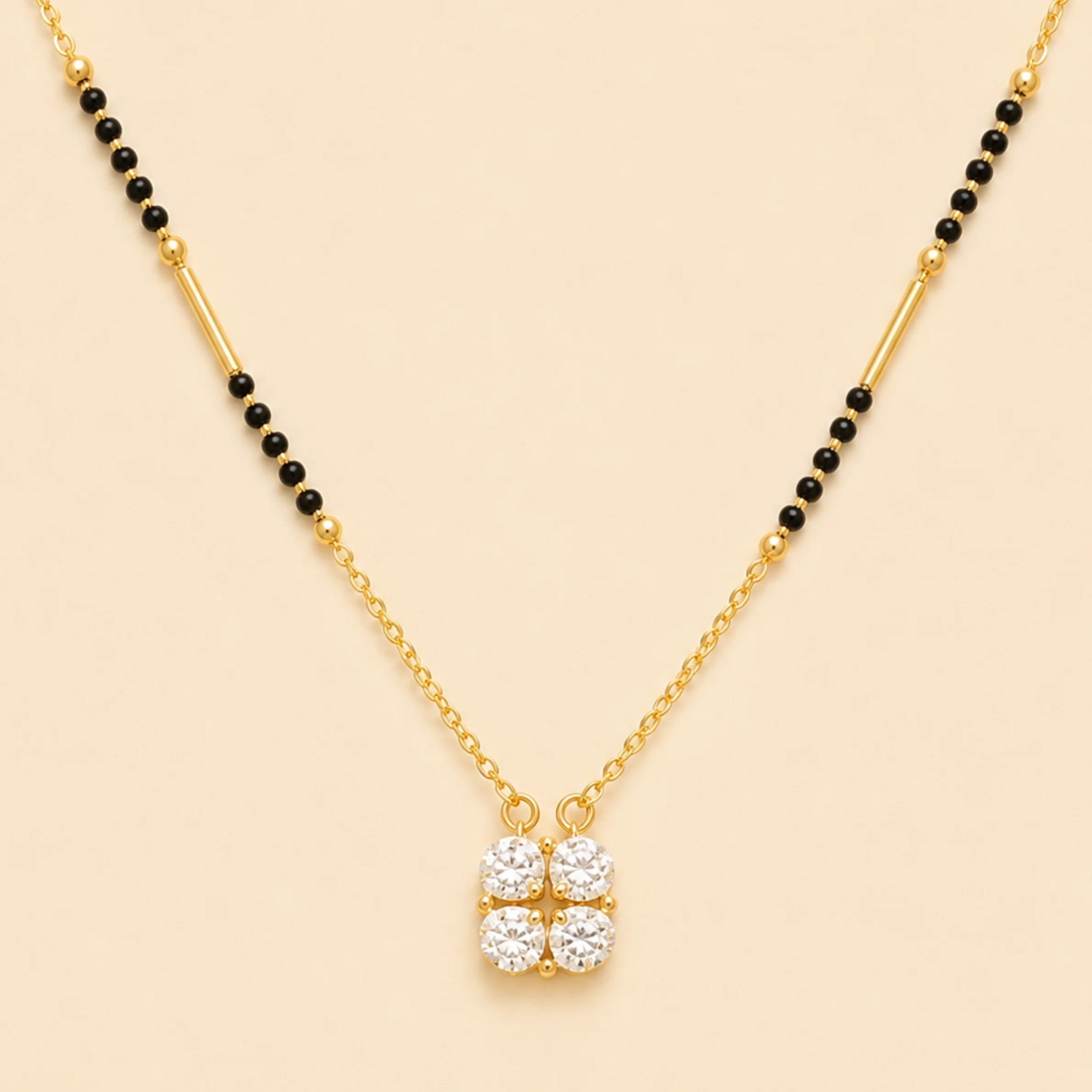 Noor Four-Petal Charm Mangalsutra - Image 3