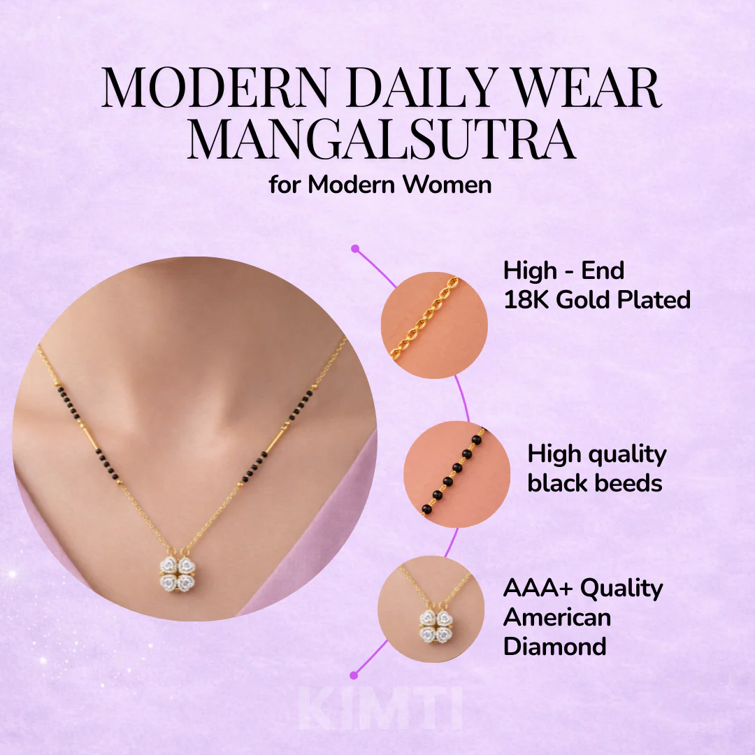 Noor Four-Petal Charm Mangalsutra - Image 4