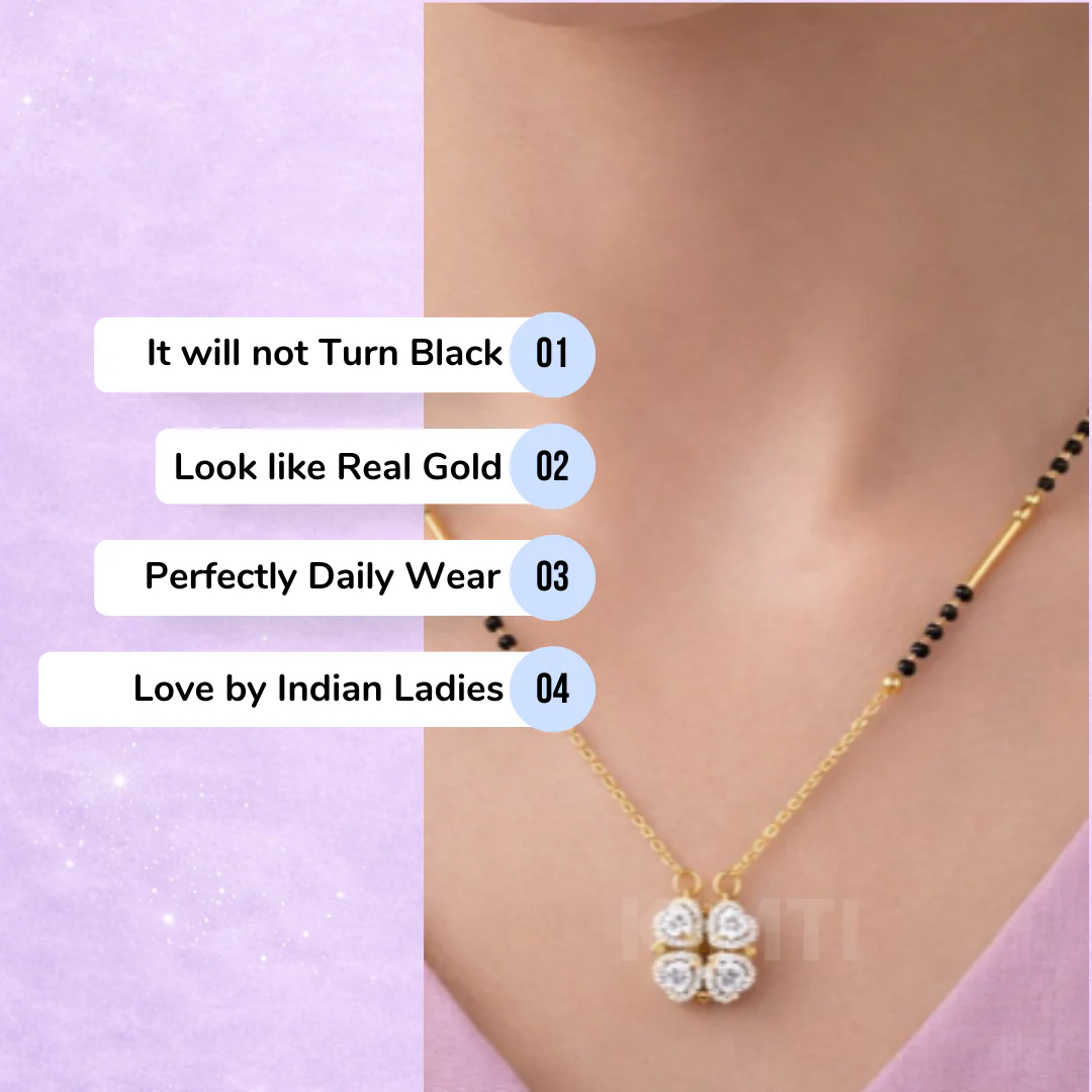 Noor Four-Petal Charm Mangalsutra - Image 5