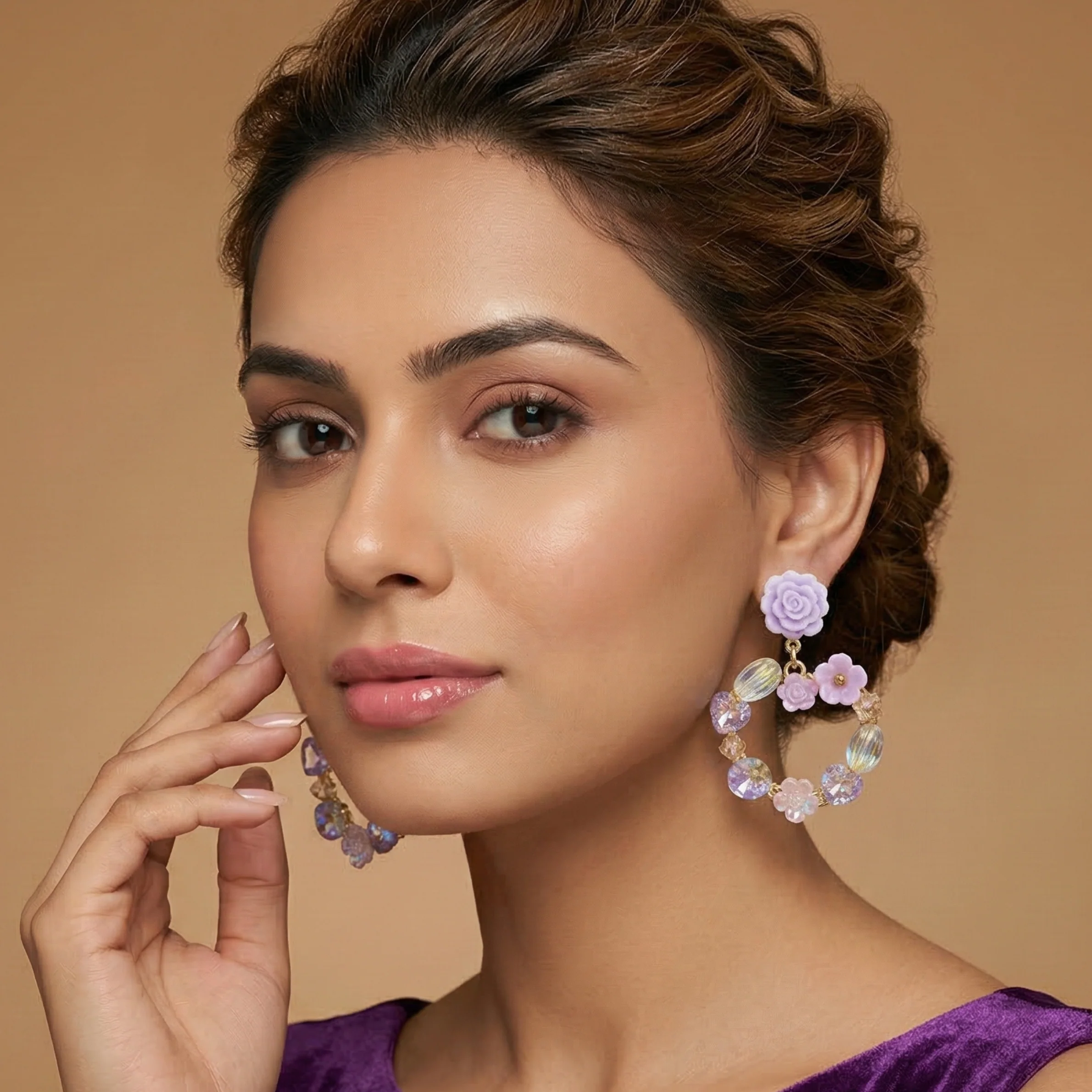 Orchid Glow Turkesh Earrings - Image 2