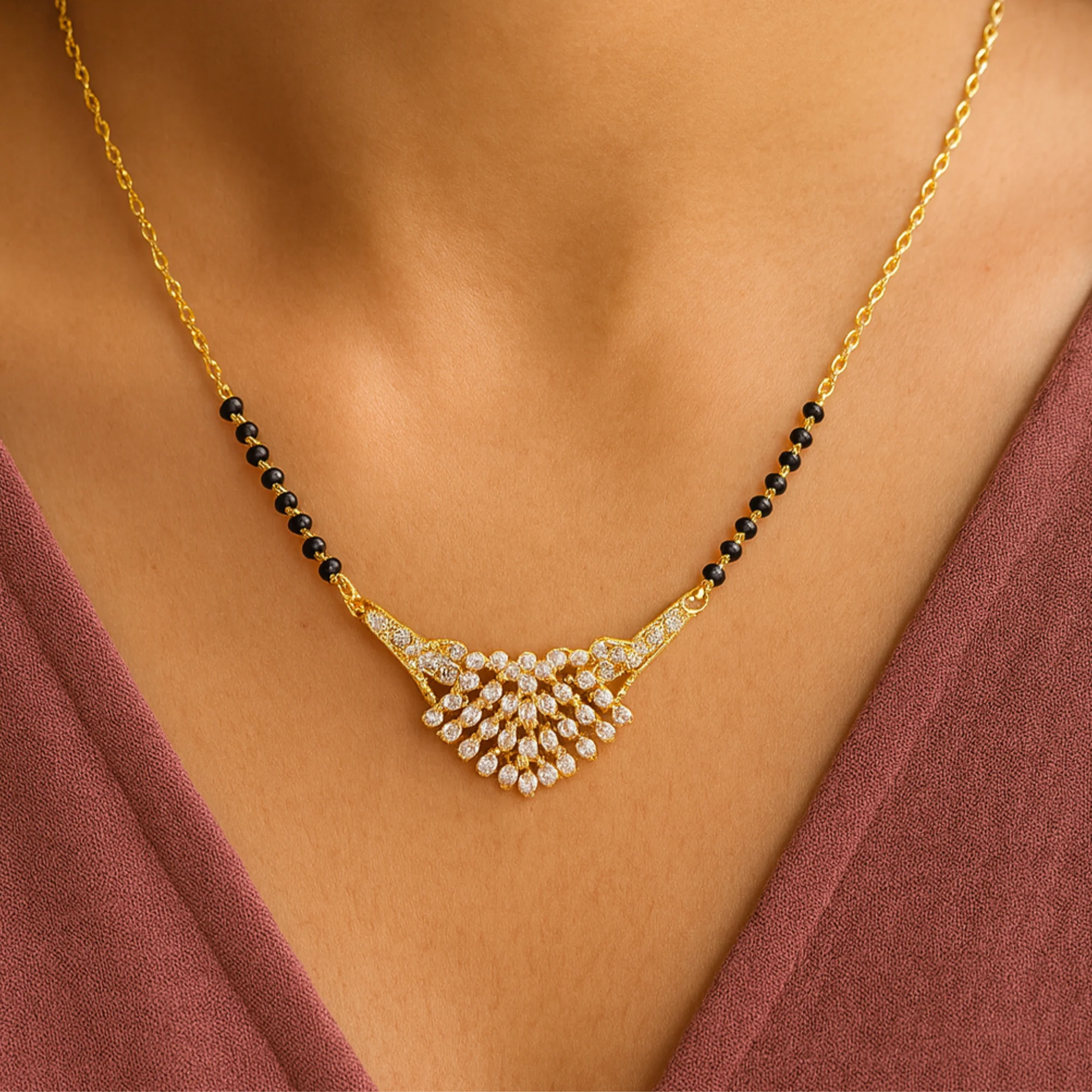 Peacock Glory Pendant Mangalsutra