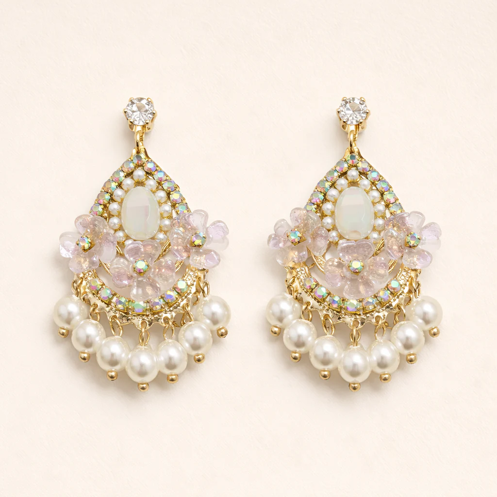 Pearl Garden Elegance Dreamy Turkish Earring