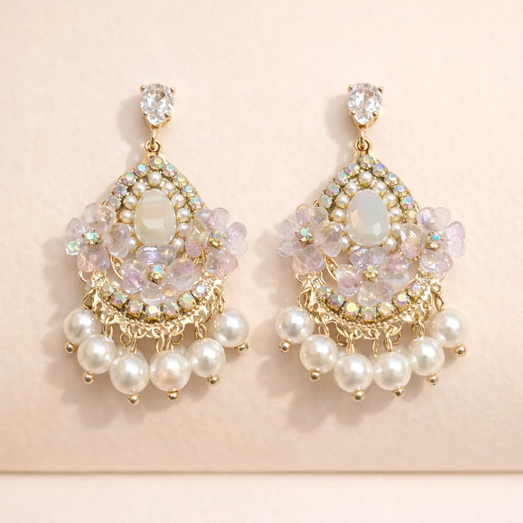 Pearl Garden Elegance Dreamy Turkish Earring - Image 3