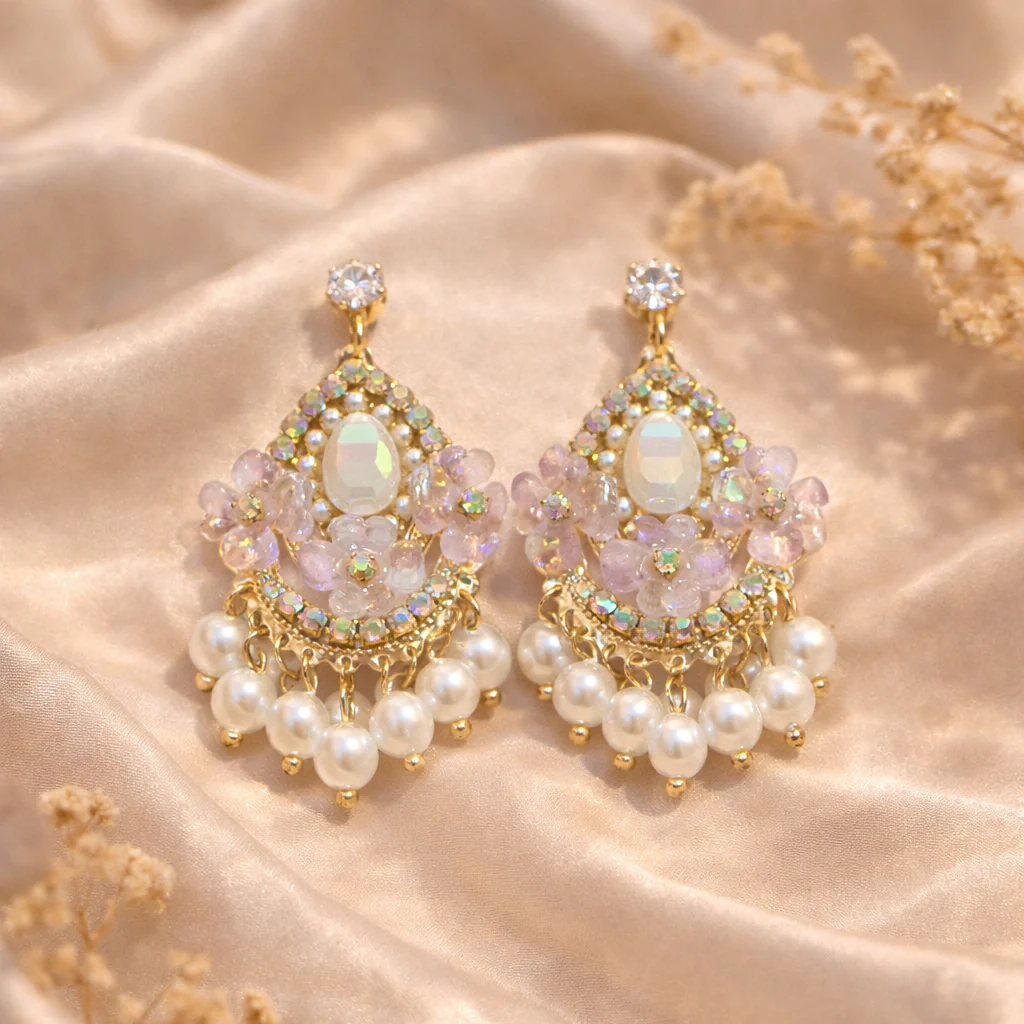 Pearl Garden Elegance Dreamy Turkish Earring - Image 4