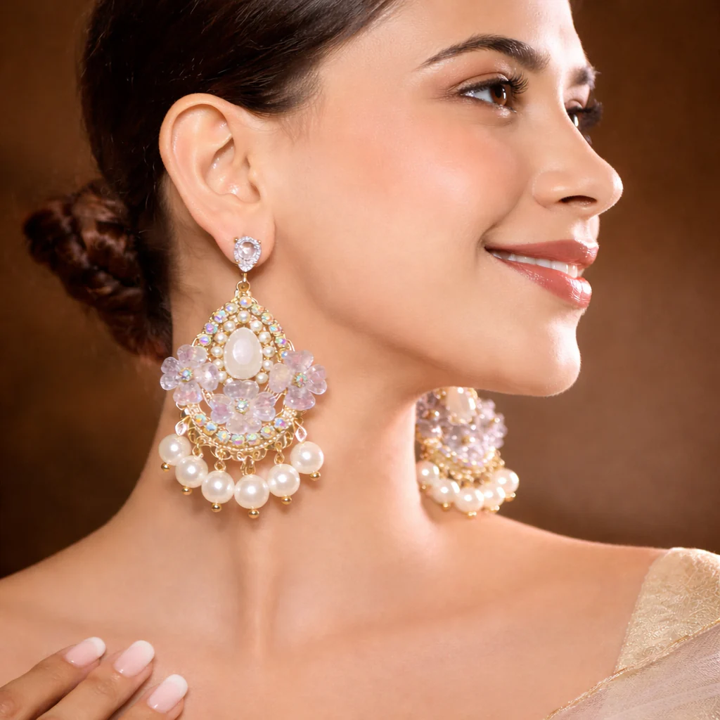 Pearl Garden Elegance Dreamy Turkish Earring - Image 5