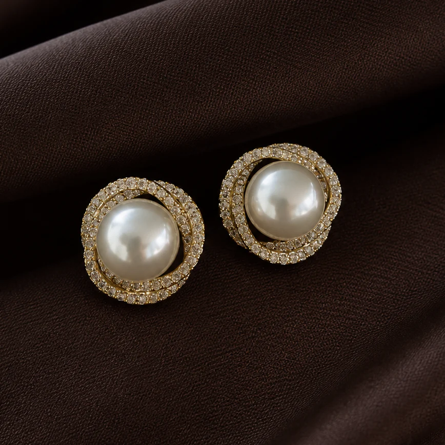 Pearl Glow Stud Earrings - Image 5