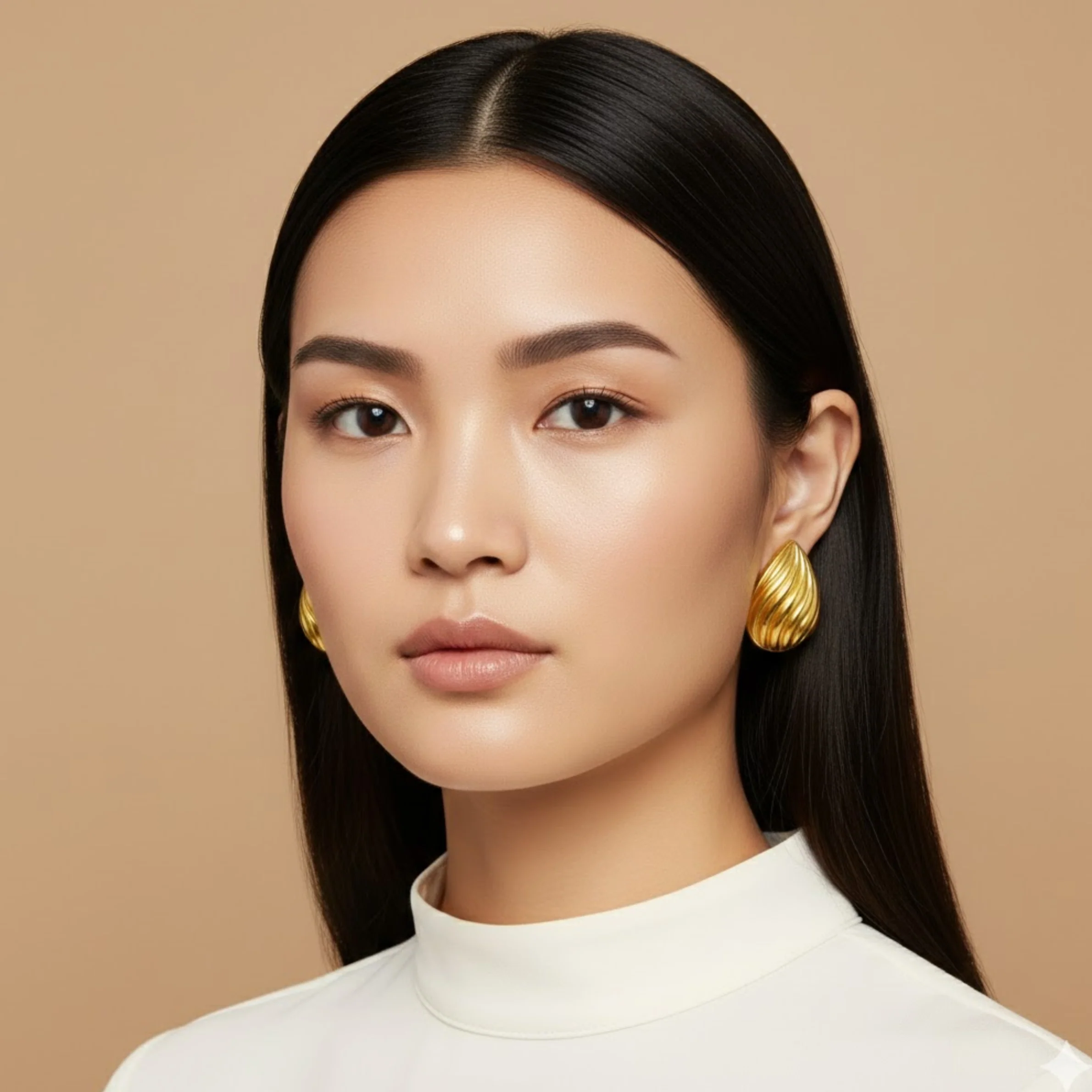 18k Gold Plated Tess Anti Tarnish Earrings - Image 2