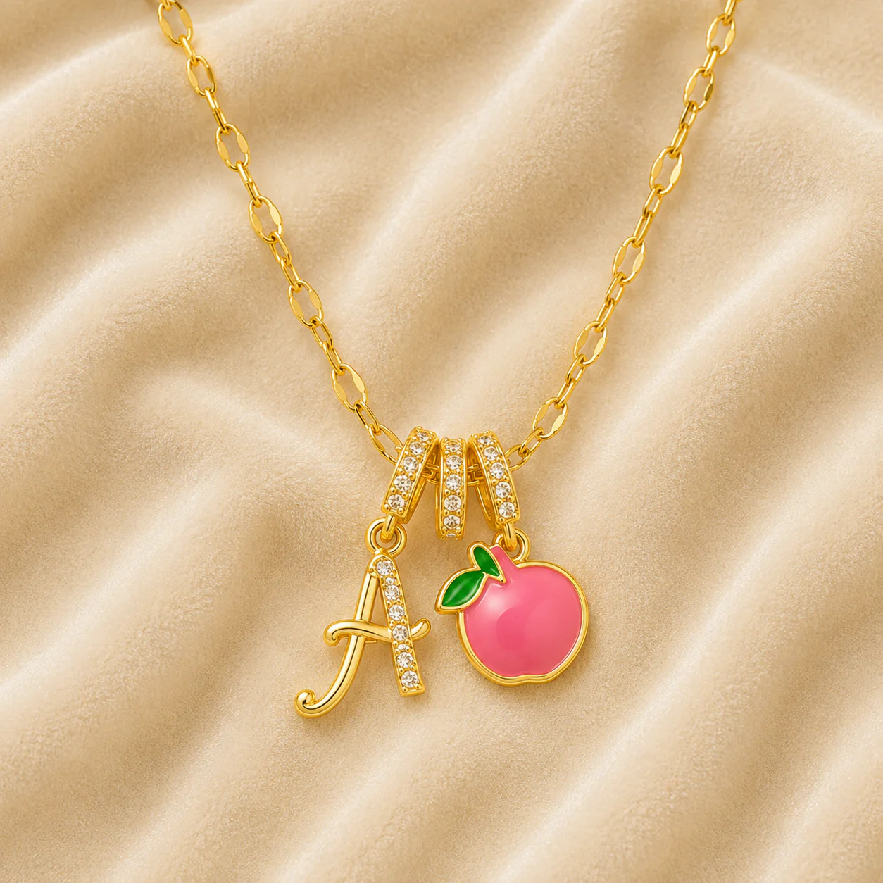 Pink Blossom Drop Necklace - Image 2