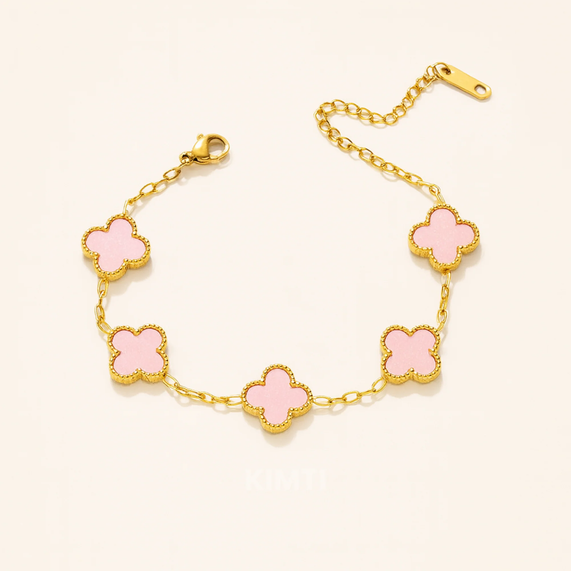 Anti Tarnish Pink Flower Bracelet - Image 3