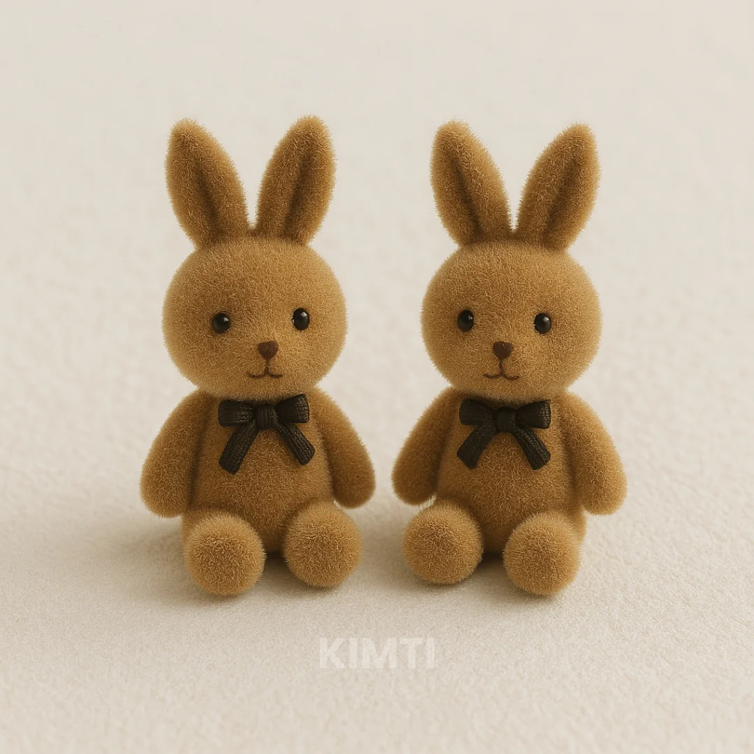 Playful Bunny Studs Brown Stud Earring