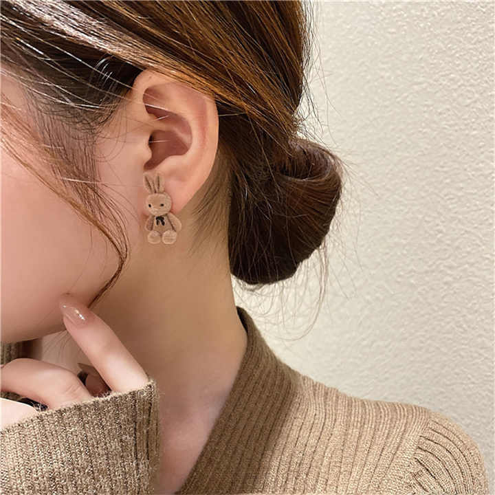 Playful Bunny Studs Brown Stud Earring - Image 2