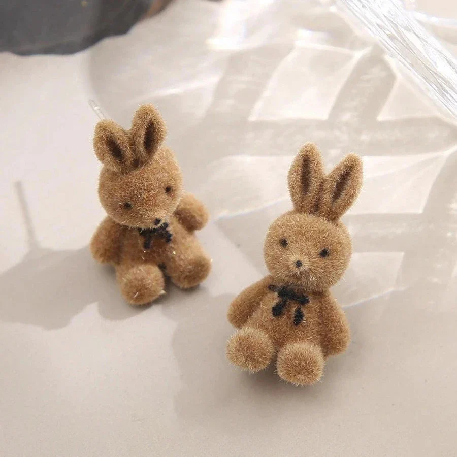 Playful Bunny Studs Brown Stud Earring - Image 4