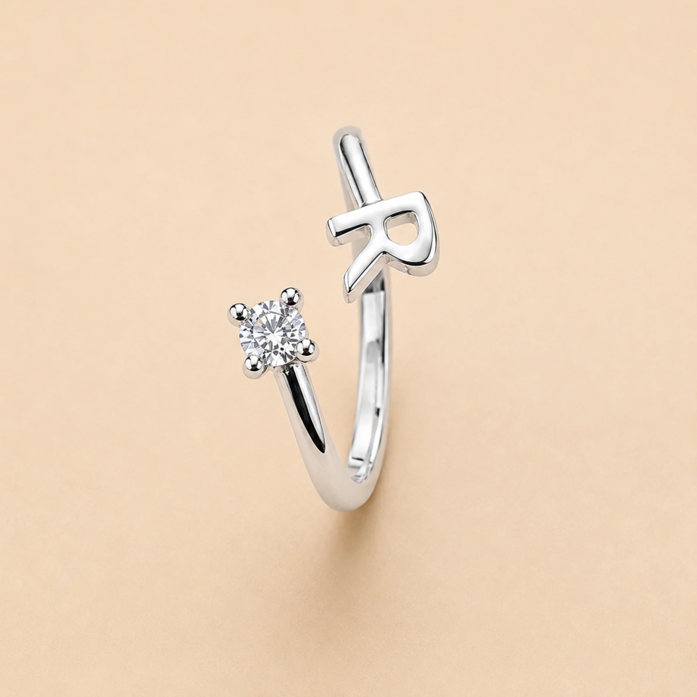 Premium R Monogram Adjustable Ring