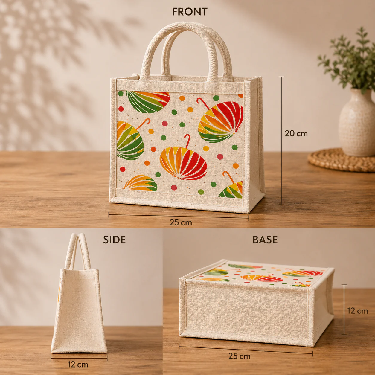 Rainleaf Jute Tote Bag - Image 2