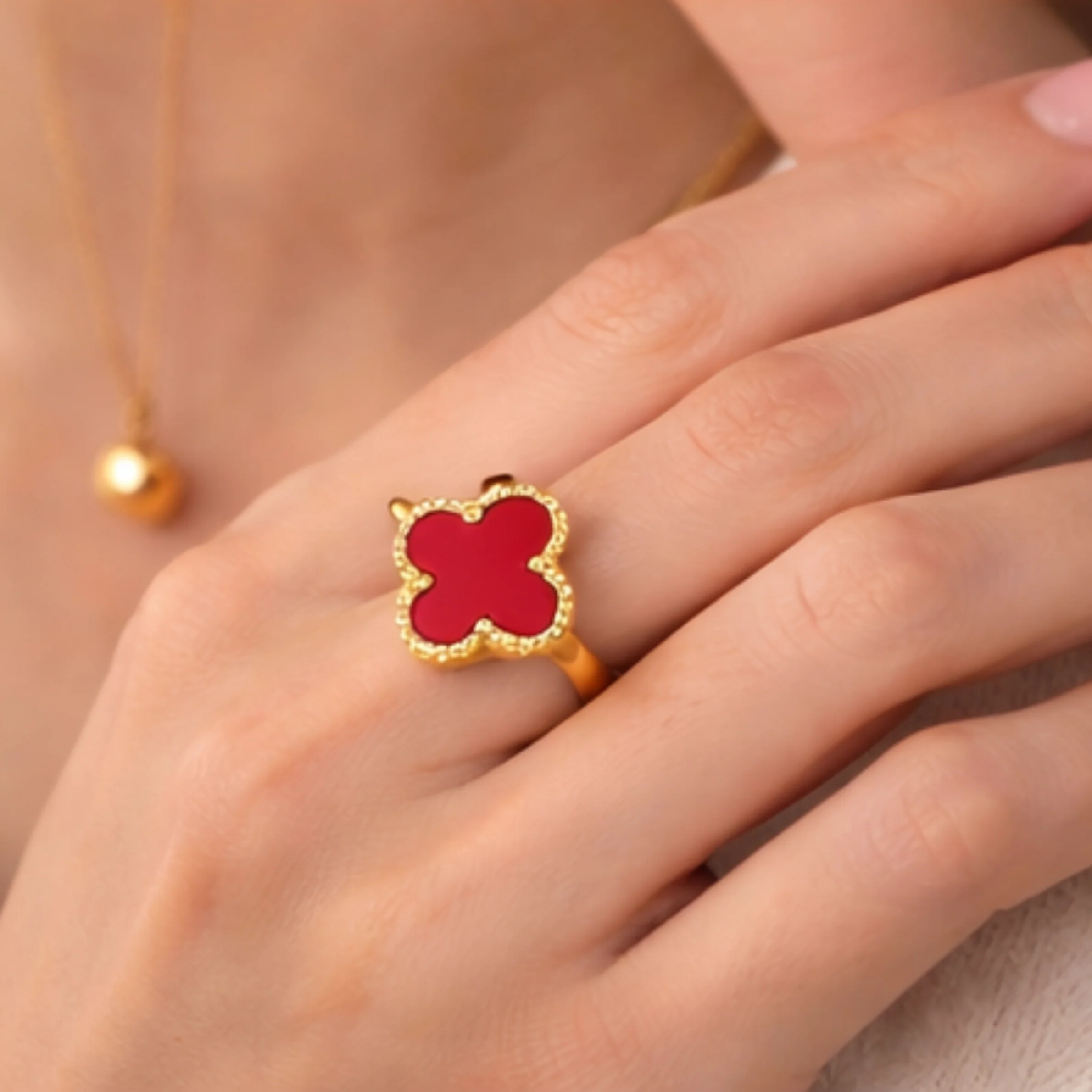 Red Clover Anti Tarnish Ring Rs. 99 - Image 3