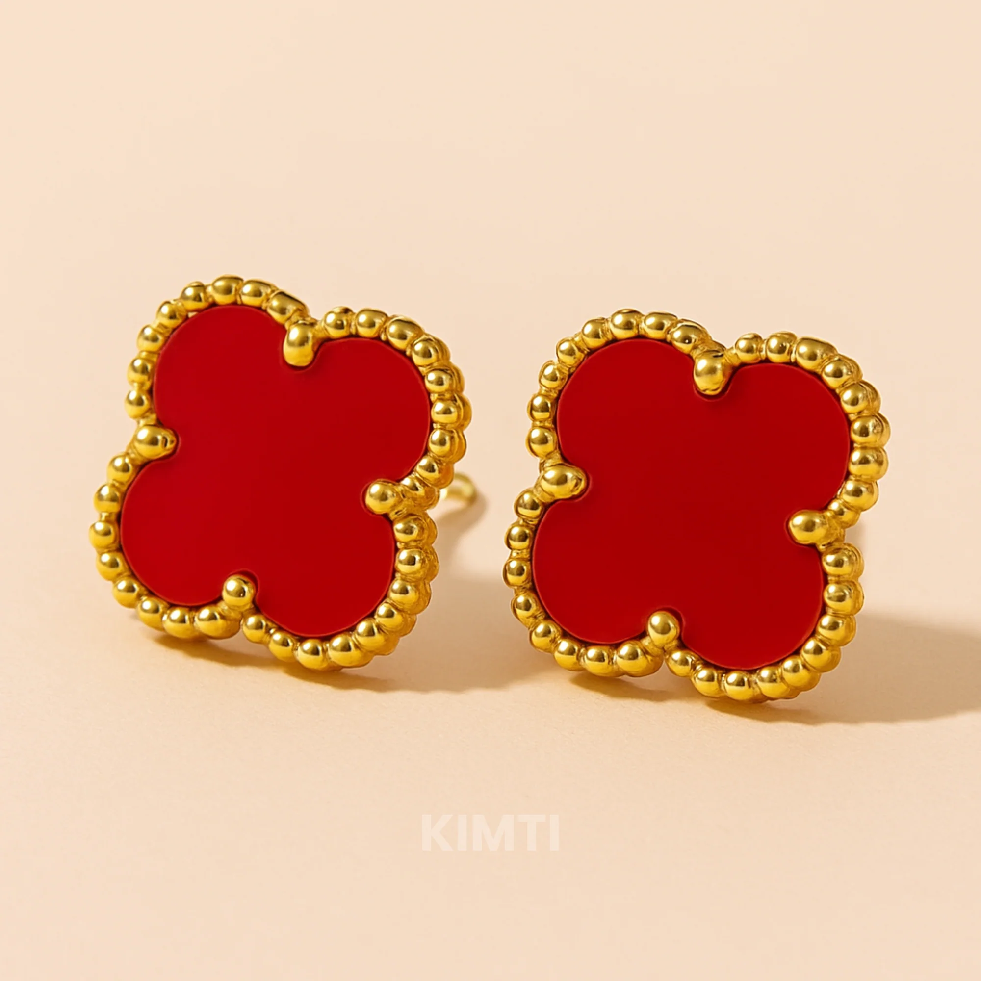 Red Clover Anti Tarnish Stud Earring - Image 5