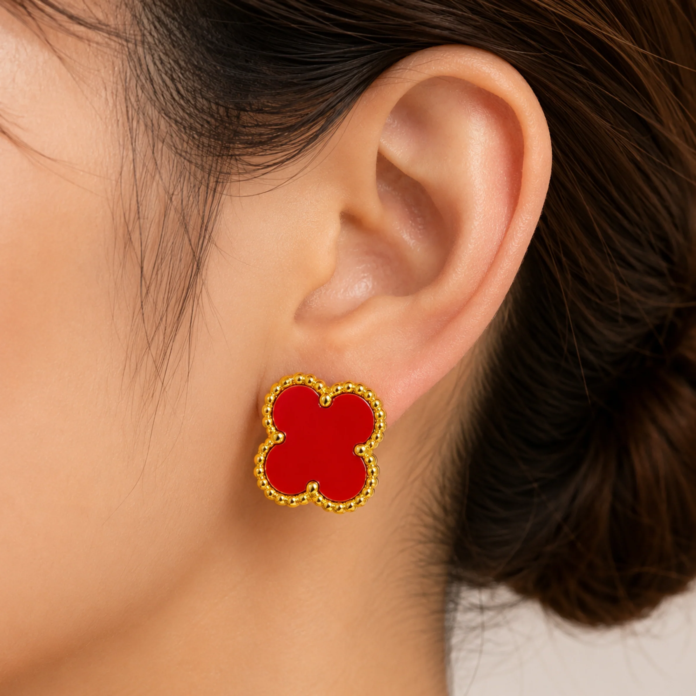 Red Clover Anti Tarnish Stud Earring Rs. 99 - Image 3