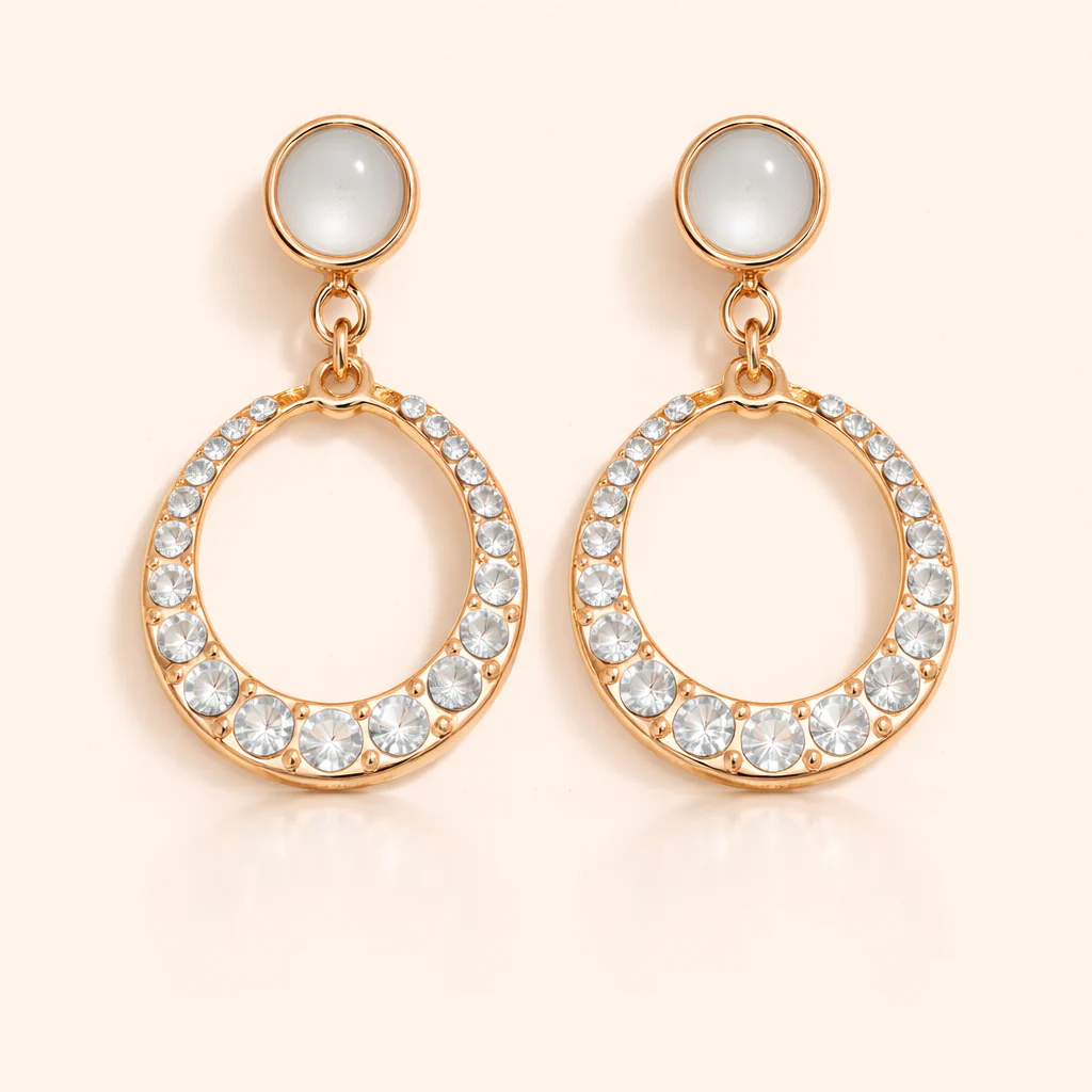 Rose Halo Crystal Earrings