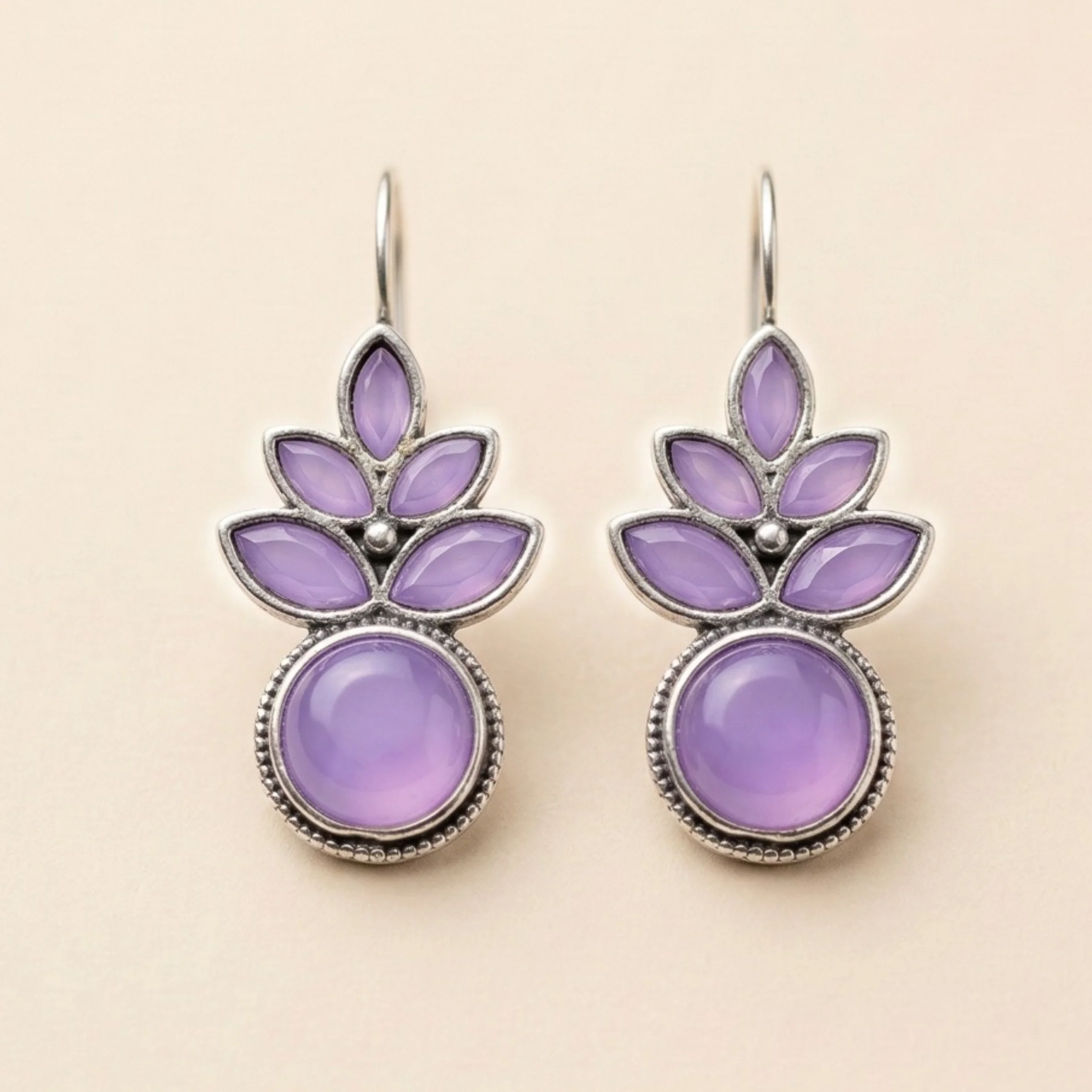 Royal Crimson Charm Oxidised Earrings - Image 3