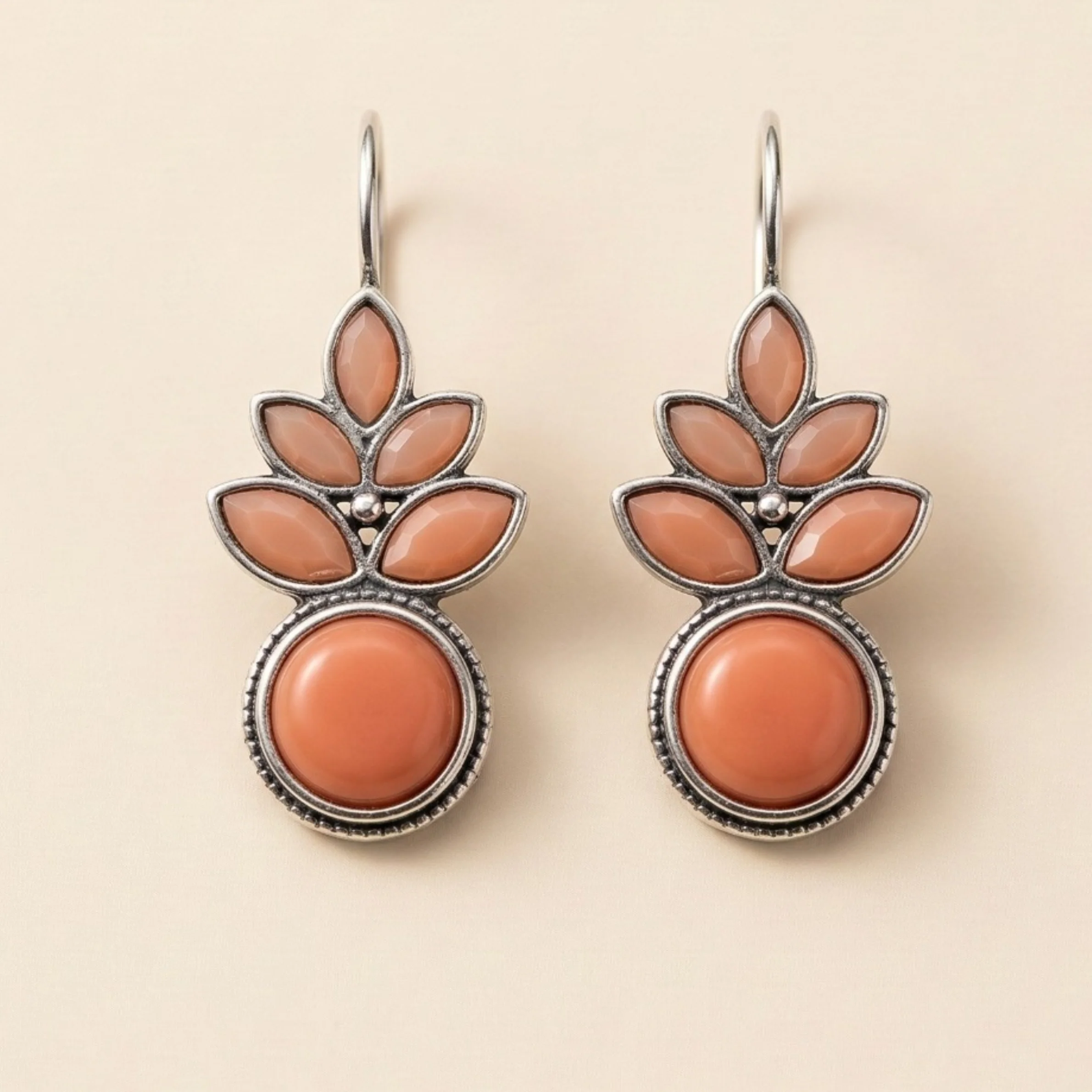 Royal Crimson Charm Oxidised Earrings - Image 5