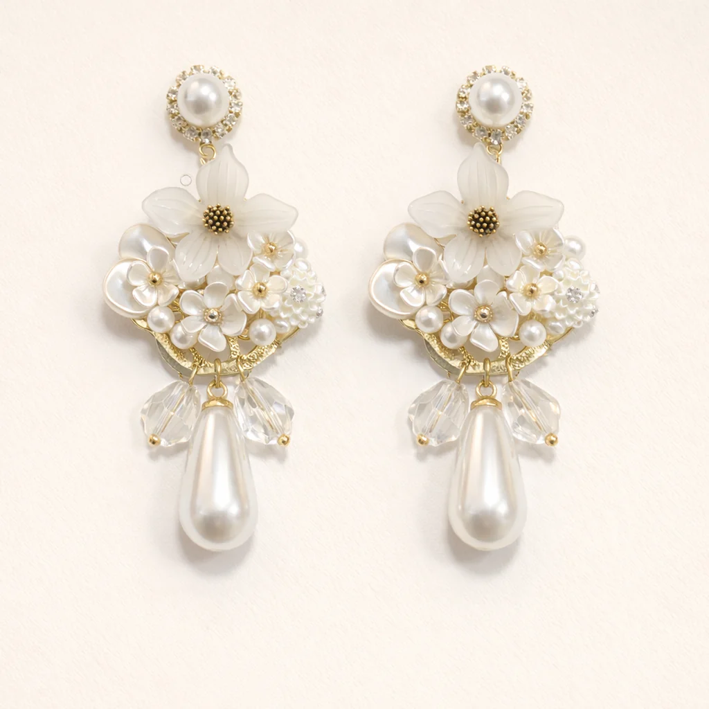 Royal Ivory Petals Turkish Earring - Image 2