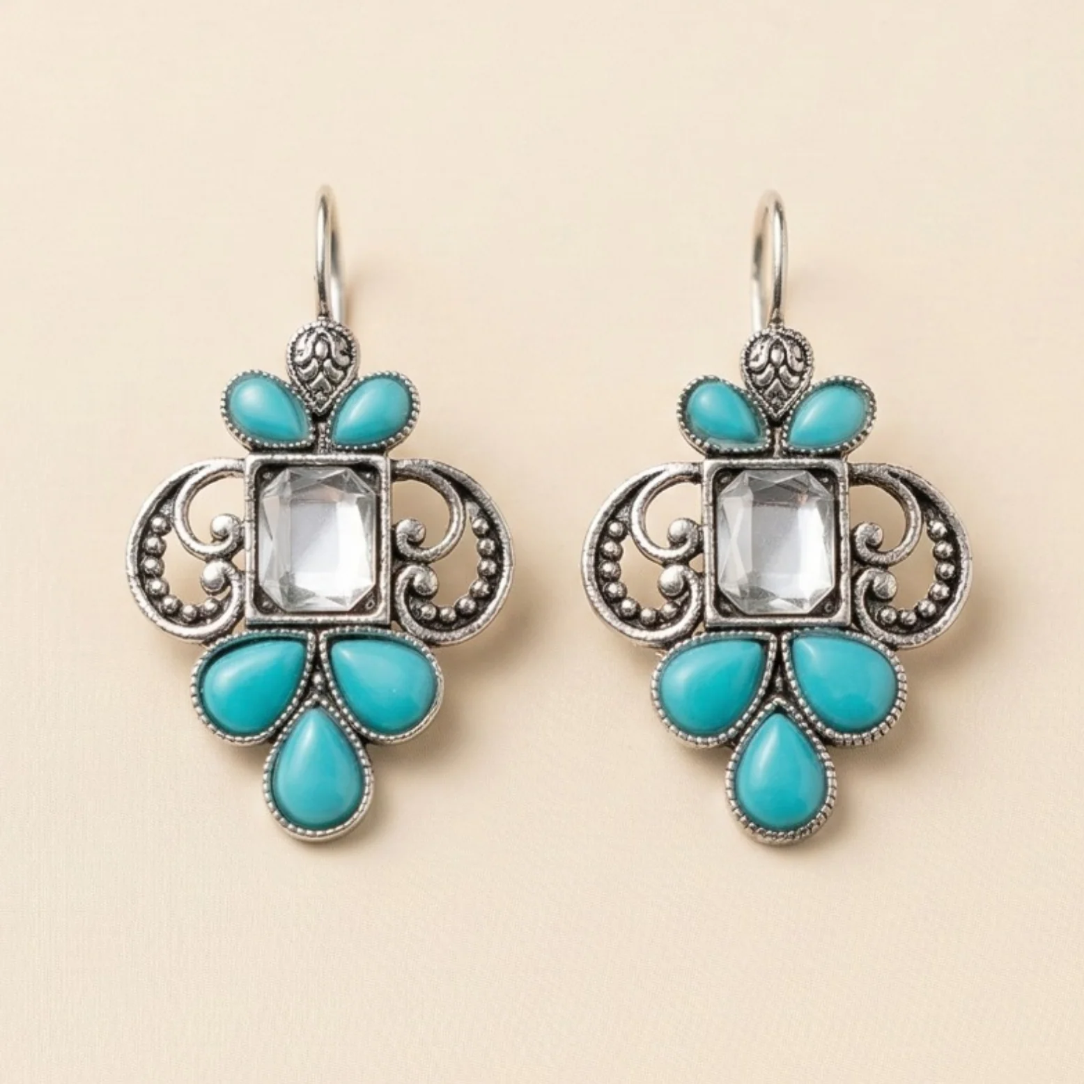 Royal Mint Pearl Oxidised Earrings