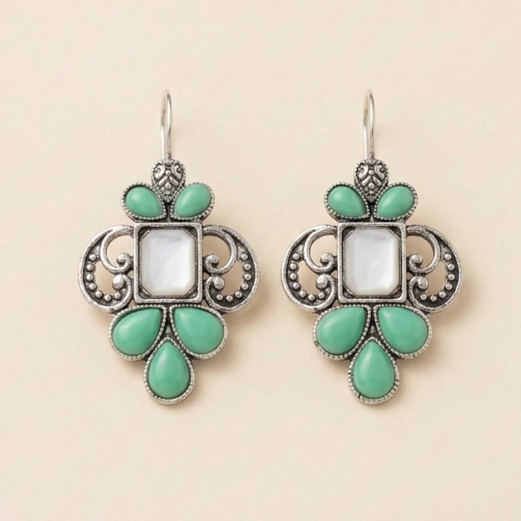Royal Mint Pearl Oxidised Earrings - Image 2