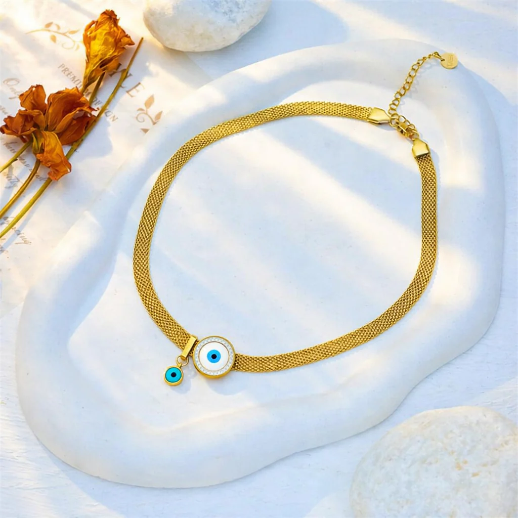 Royal Nazar Mesh Choker Necklace - Image 2