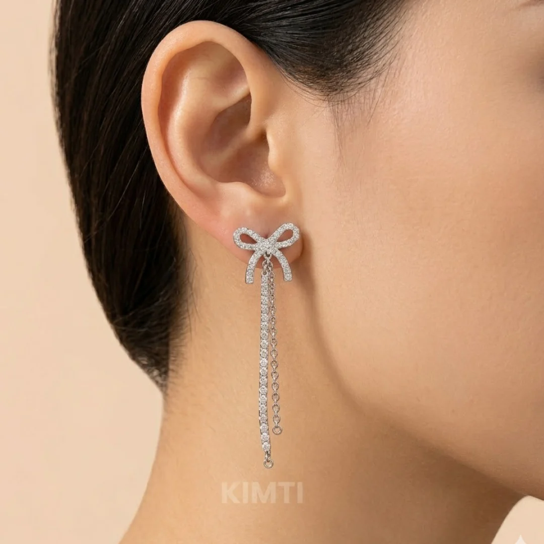 Sparkle Bowline Drop Earrings - Image 2