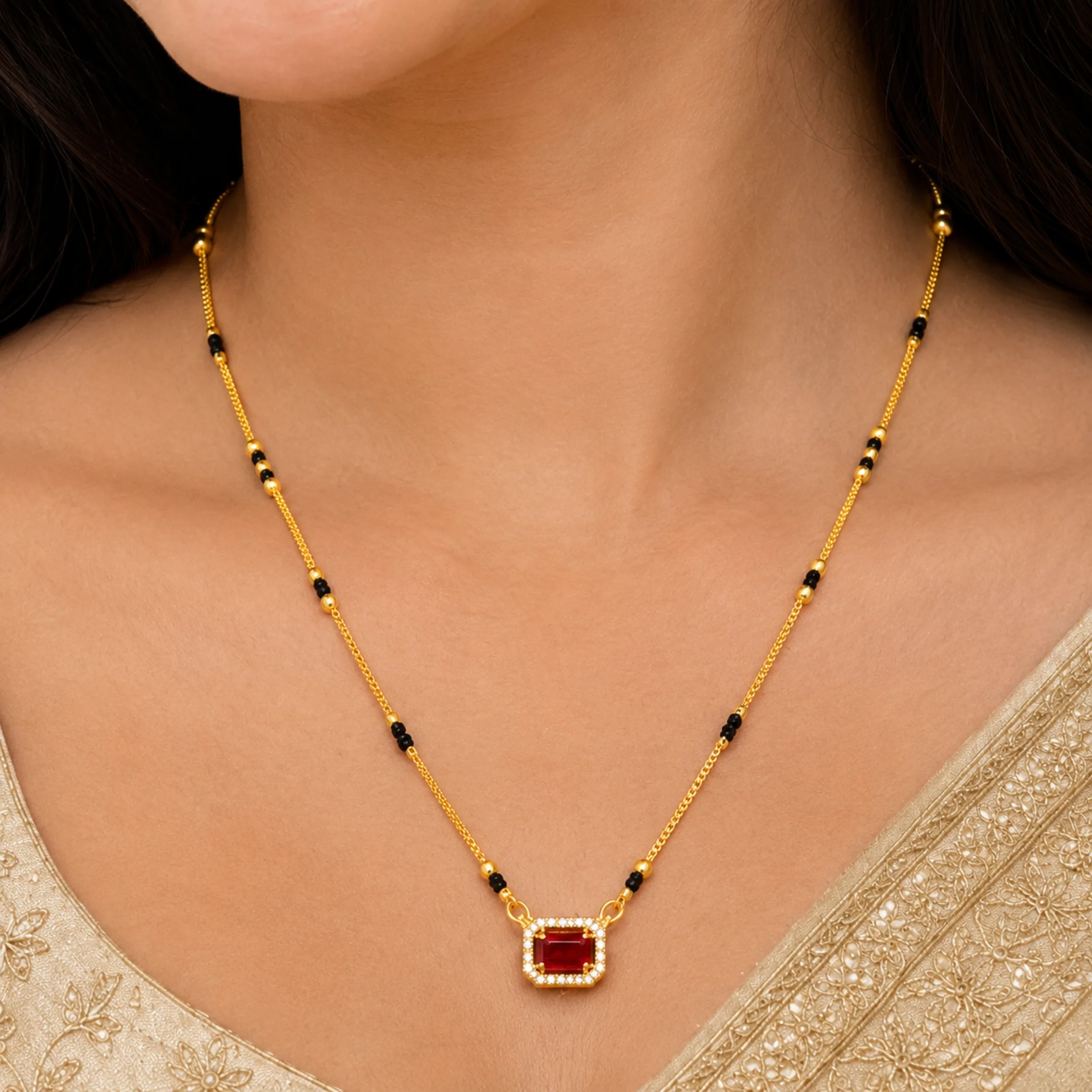 Royal Red Charm Mangalsutra