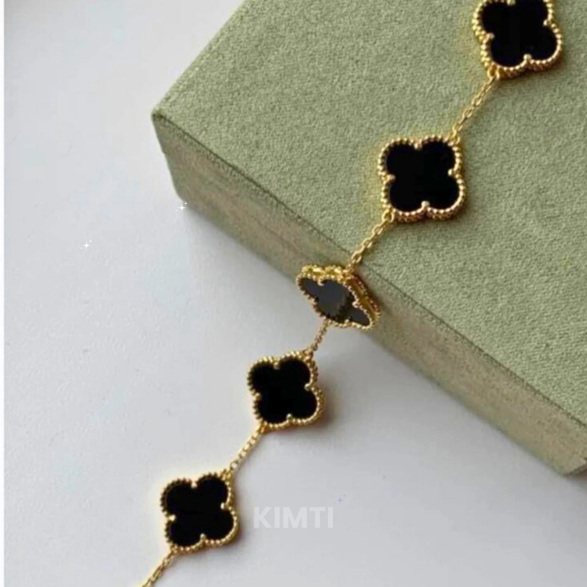 Rs. 149 Anti Tarnish Black Clover Flower Bracelet