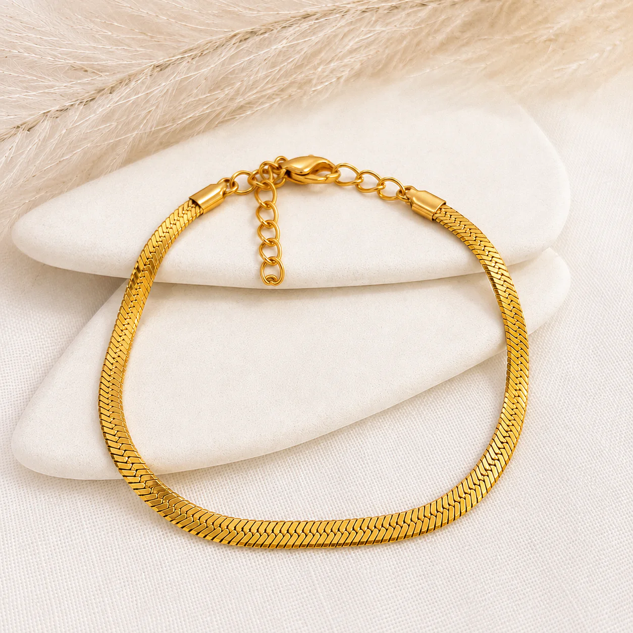 Gold Plated Snake Chain Anklet - Image 3
