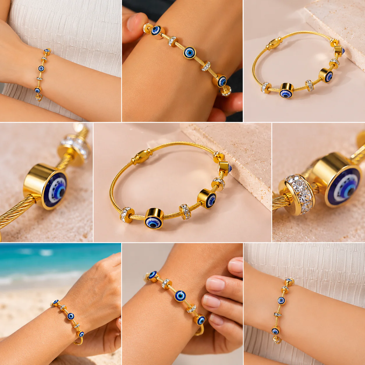 Rs 299 Evil Eye 18K Gold Plated Bracelet - Image 2