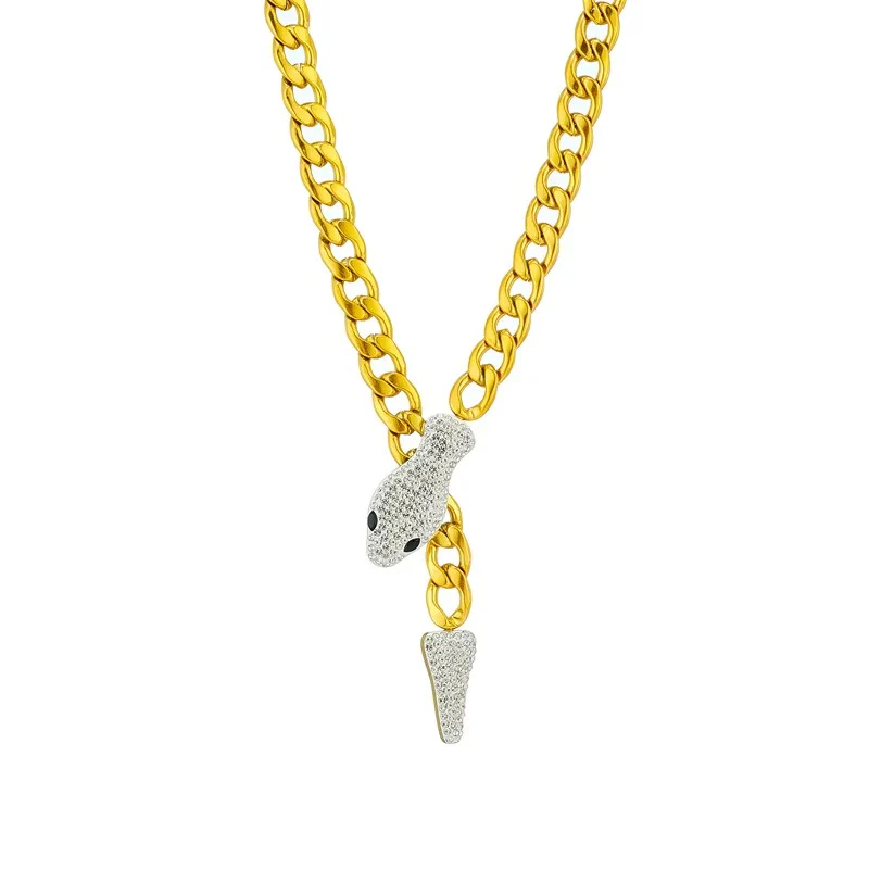 Rs 399 18k Gold Plated Snake-Head Magnetic Clasp Unisex Necklace - Image 3