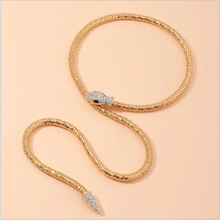 Dual Layer Snake Golden Necklace - Image 3
