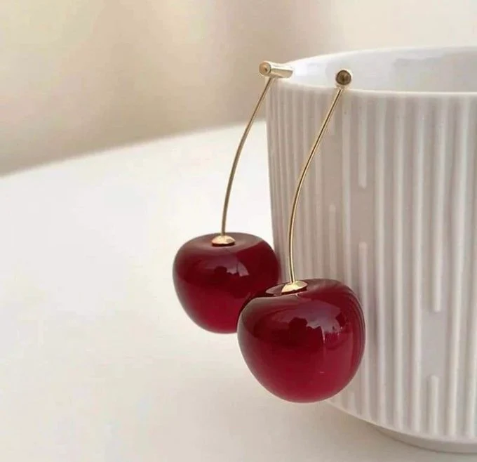 Cherry Blossom Red Drop Earring - Image 2