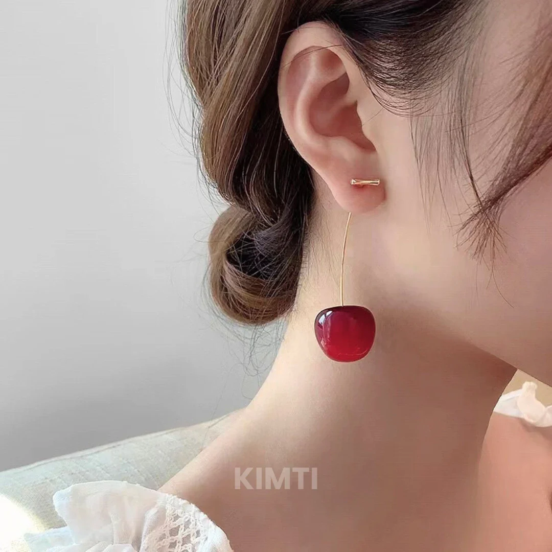 Just Rs. 49 Cherry Blossom Red Drop Earring - Image 4