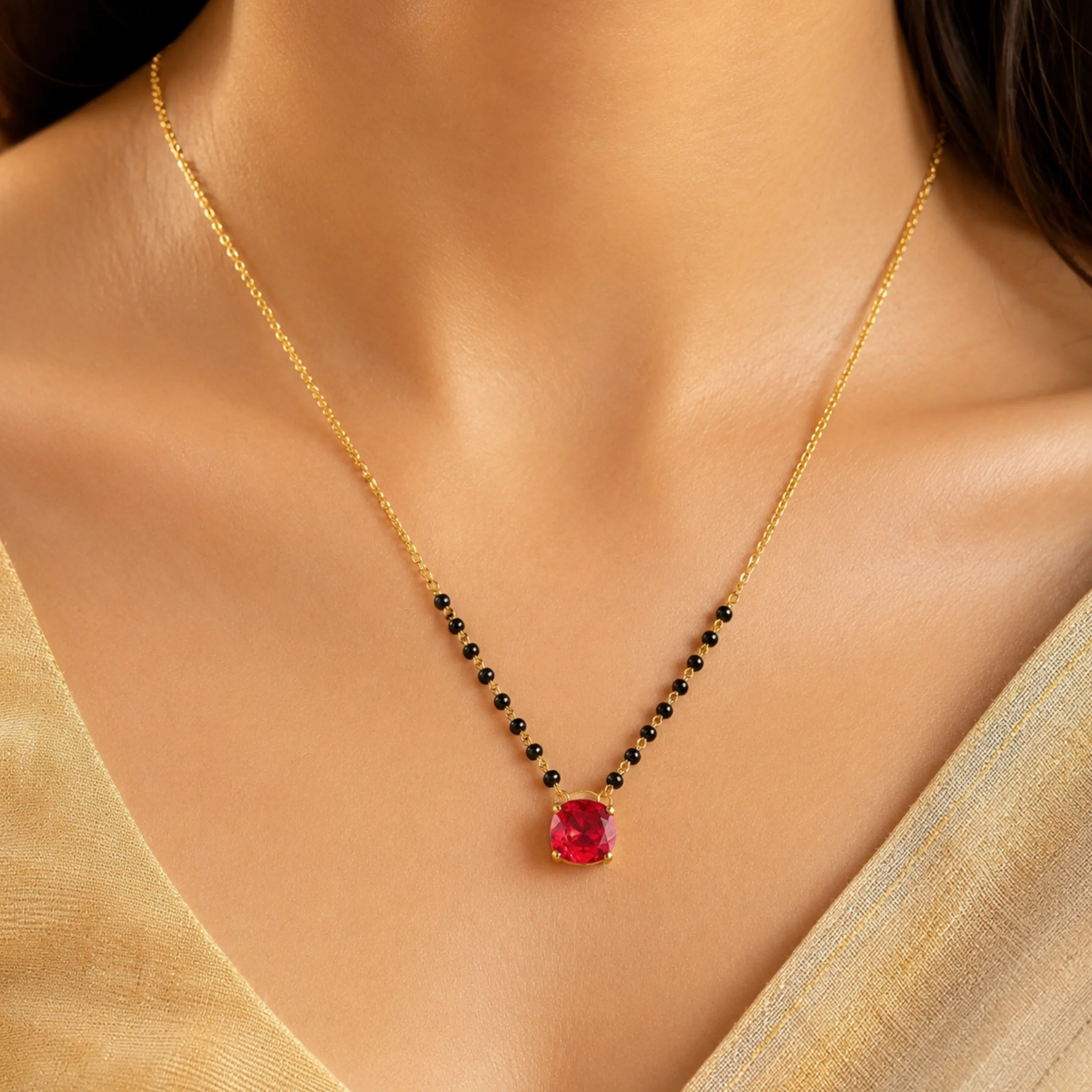 Ruby Luxe Pendant Mangalsutra