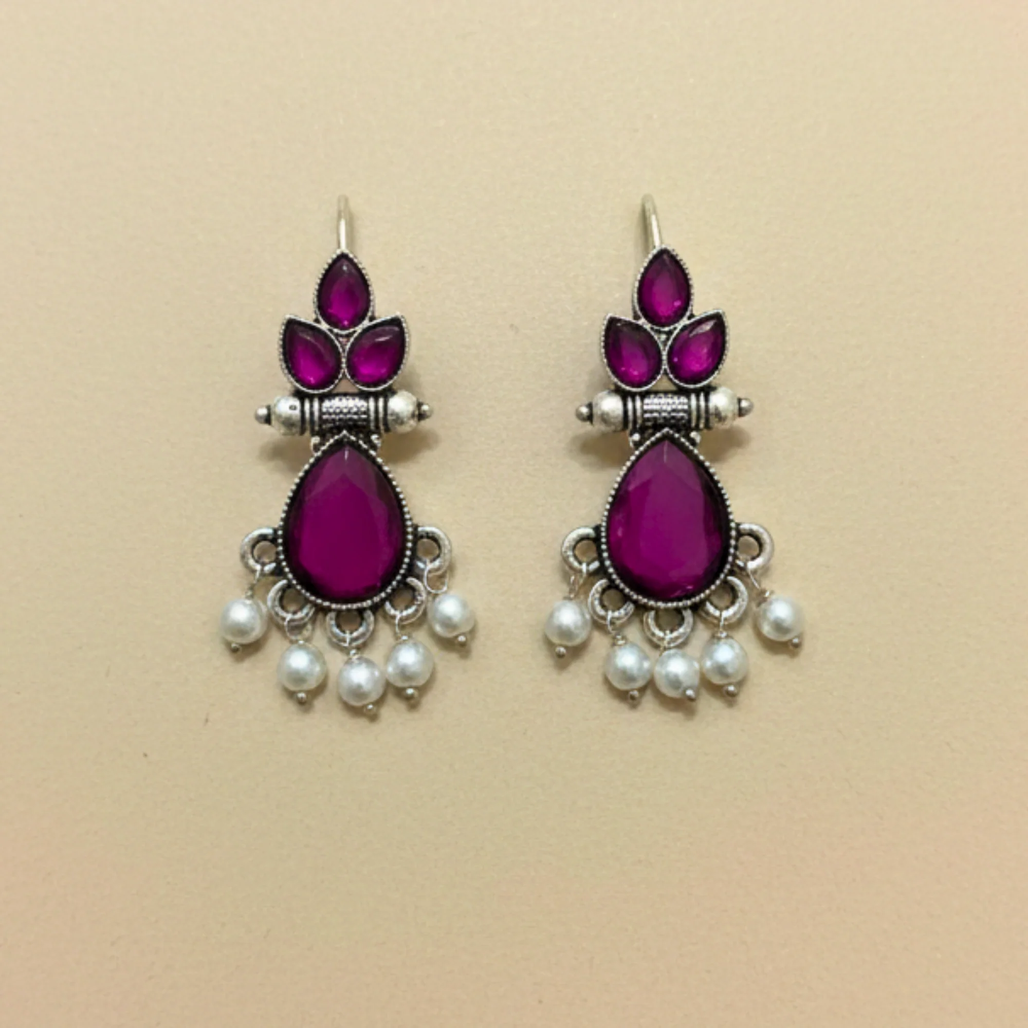 Set of 12 Oxidized Earrings with Black Jewellery Box - Image 10